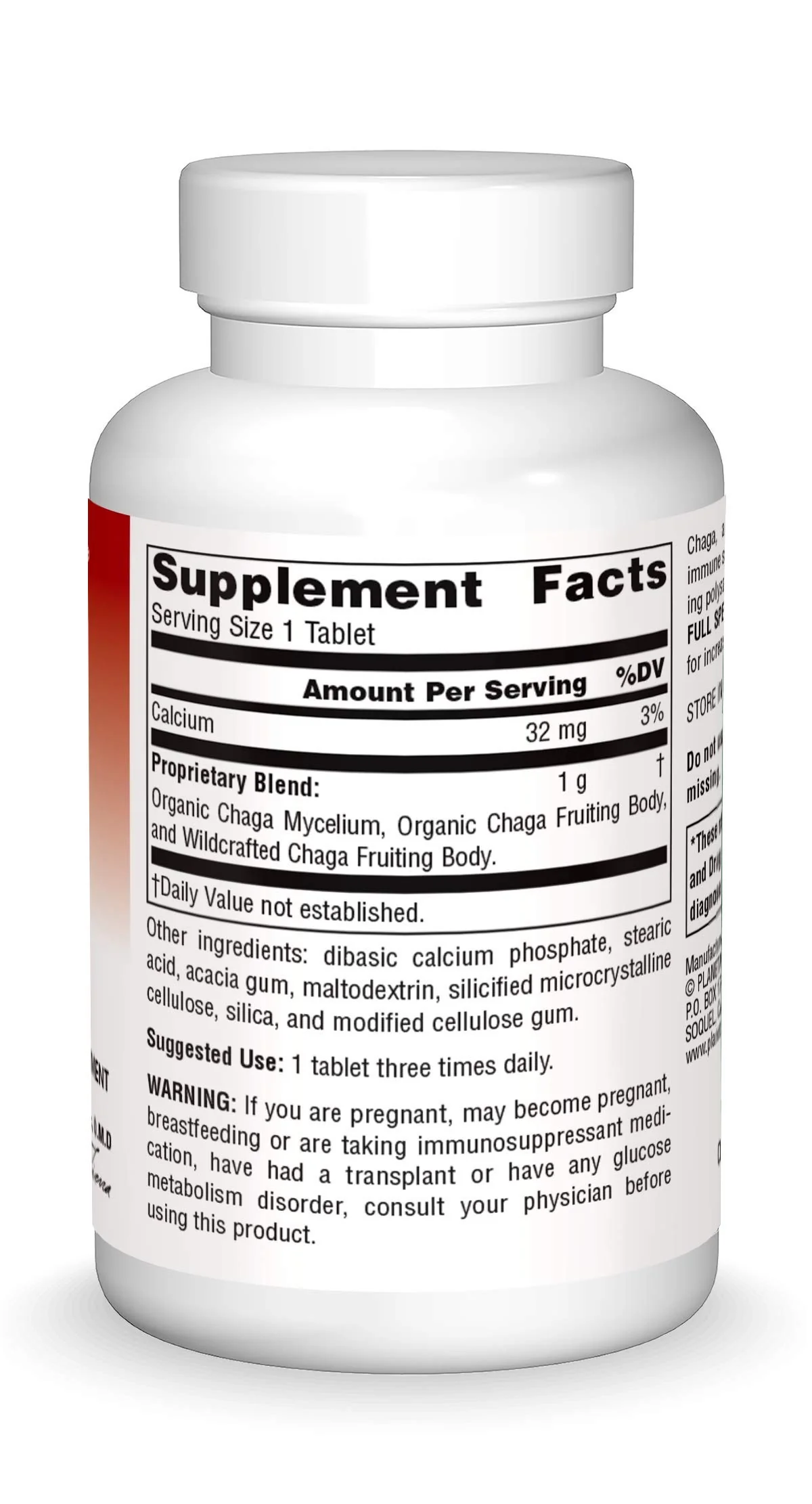 Planetary Herbals Chaga Full Spectrum, Enhance Cellular Immunity, 30 Tablets - Image 3