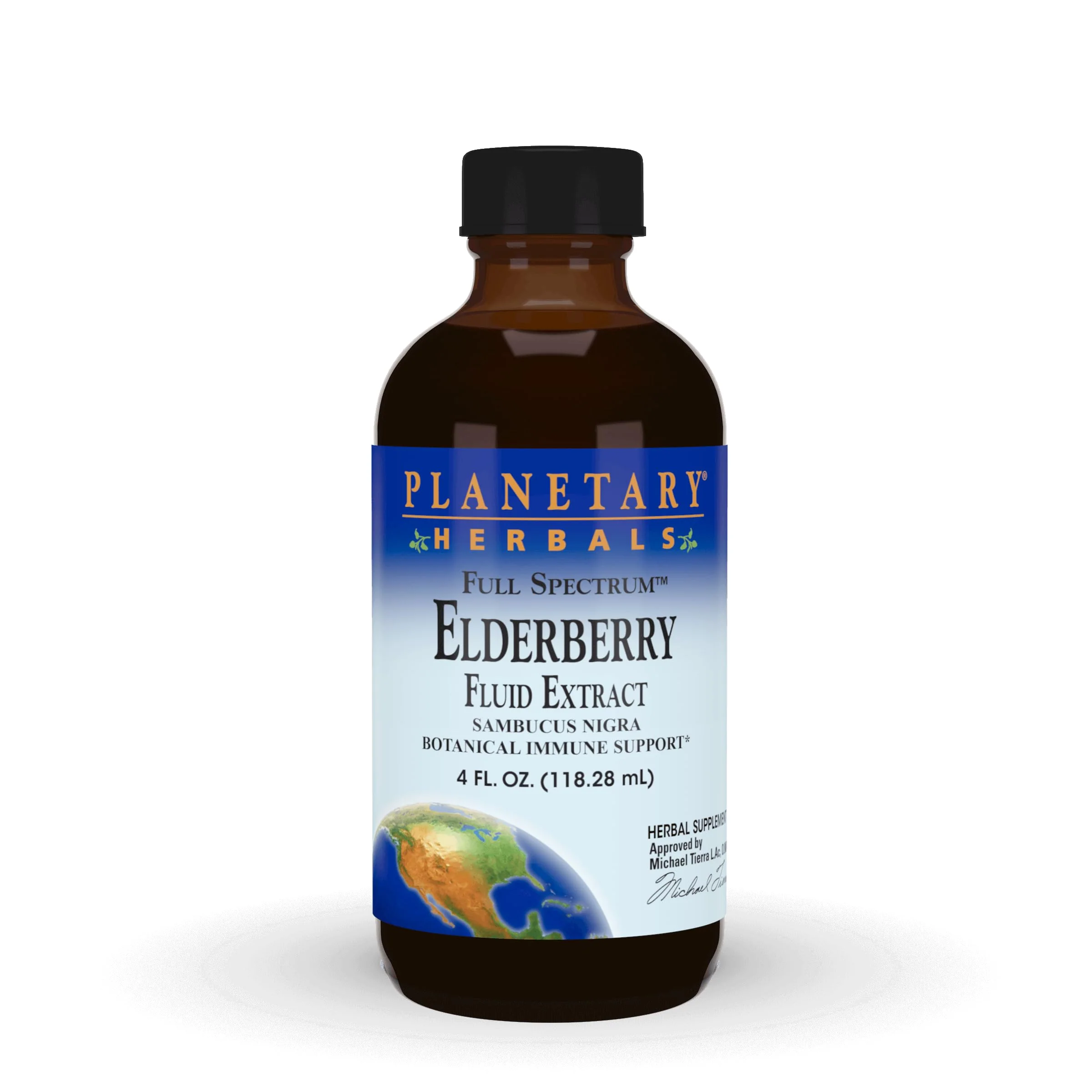 Planetary Herbals Full Spectrum Elderberry Fluid Extract Supplement, 4 Fluid Ounce
