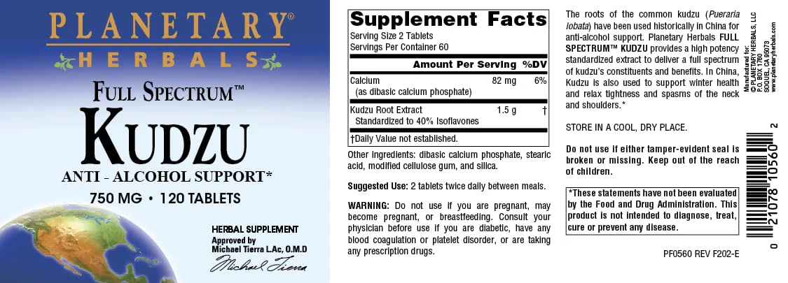 Planetary Herbals Full Spectrum Kudzu Tablets, 120 Count - Image 3