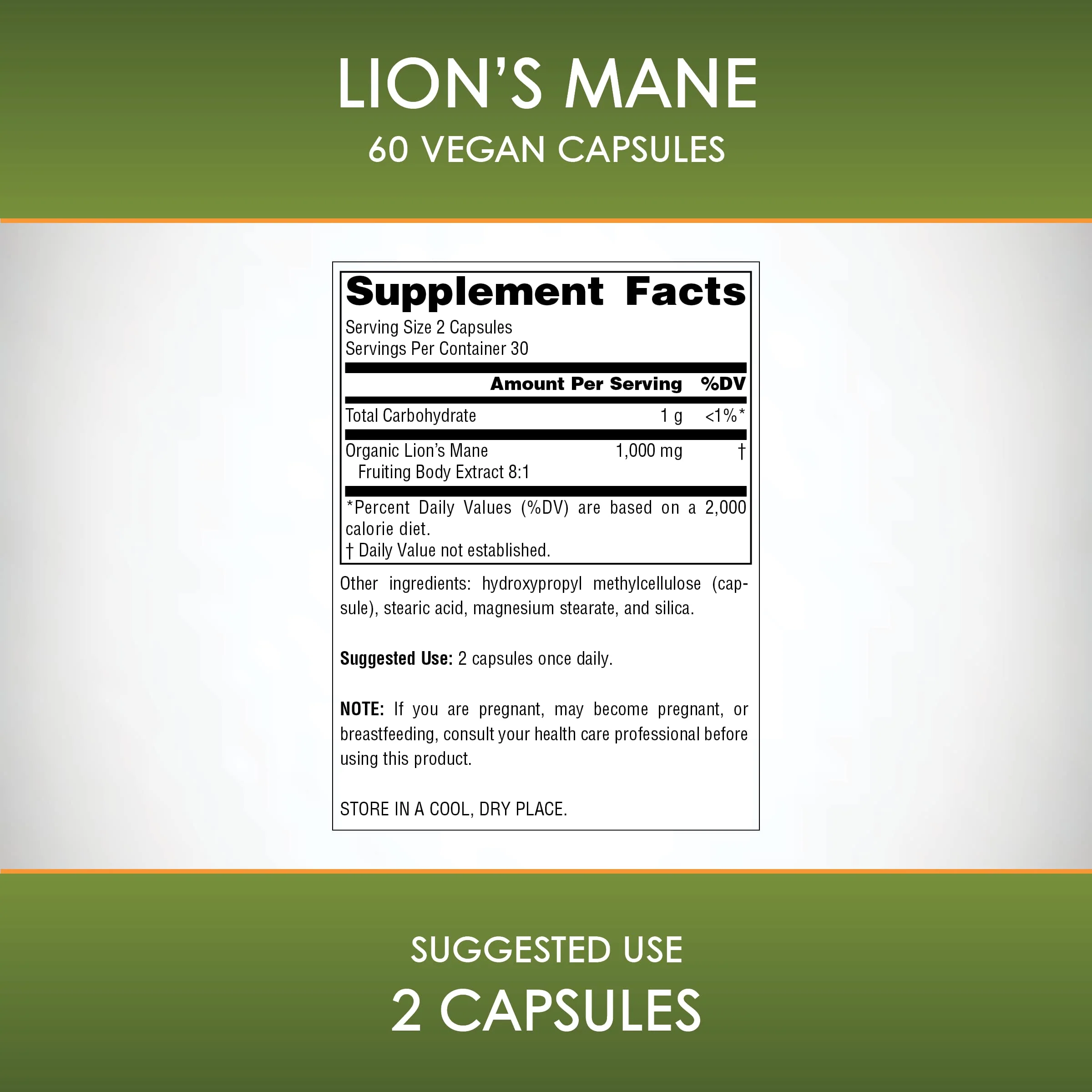 Planetary Herbals Lion's Mane, for Memory, Focus, and Mood*, 1,000 mg - 60 Vegan Capsules - Image 4