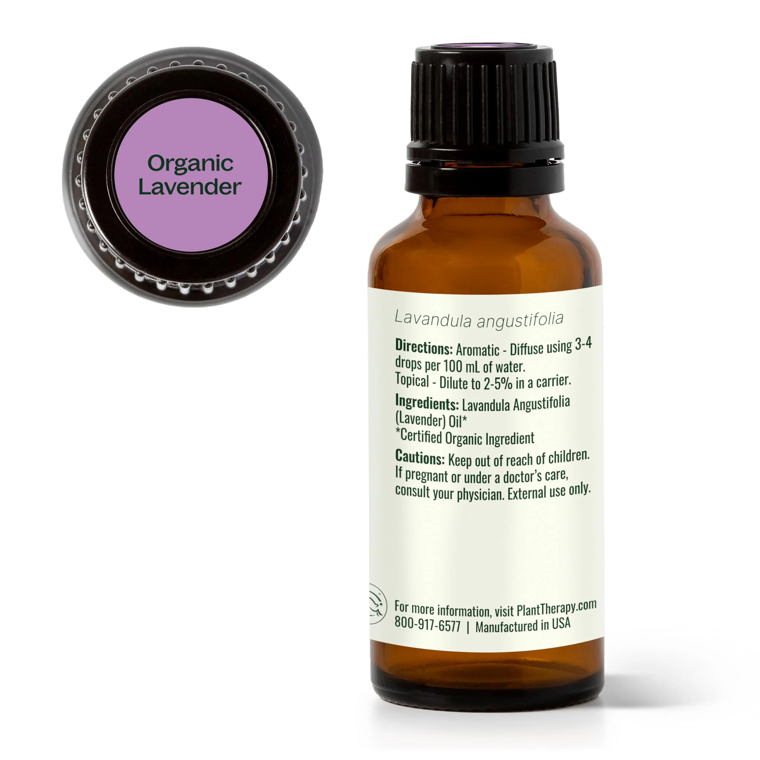 Plant Therapy Organic Lavender Essential Oil 100% Pure, USDA Certified Organic, Undiluted, Natural Aromatherapy for Diffusion & Topical Use, For Skin, Hair, Relaxation, Premium Therapeutic Grade 30 mL - Image 3