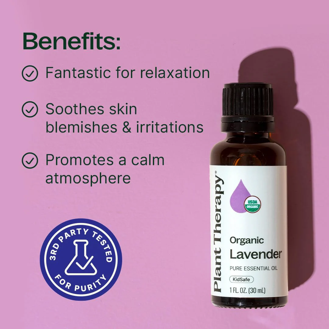Plant Therapy Organic Lavender Essential Oil 100% Pure, USDA Certified Organic, Undiluted, Natural Aromatherapy for Diffusion & Topical Use, For Skin, Hair, Relaxation, Premium Therapeutic Grade 30 mL - Image 9