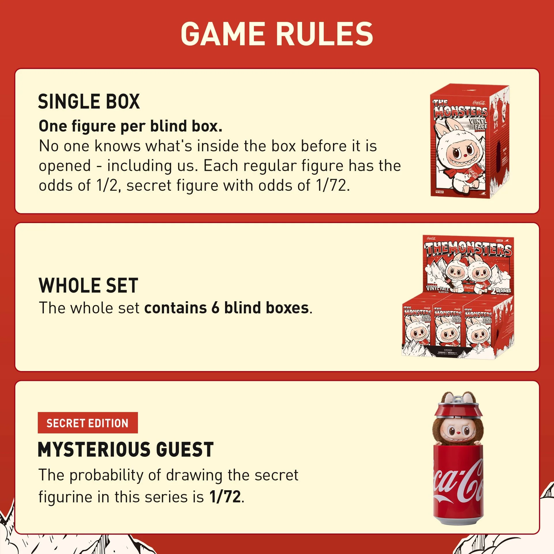 POP MART The Monsters COCA-COLA Series-Vinyl Face Blind Box, Blind Box Figures, Random Design Action Figures Collectible Toys Home Decorations, Holiday Birthday Gifts, Single Box - Image 6