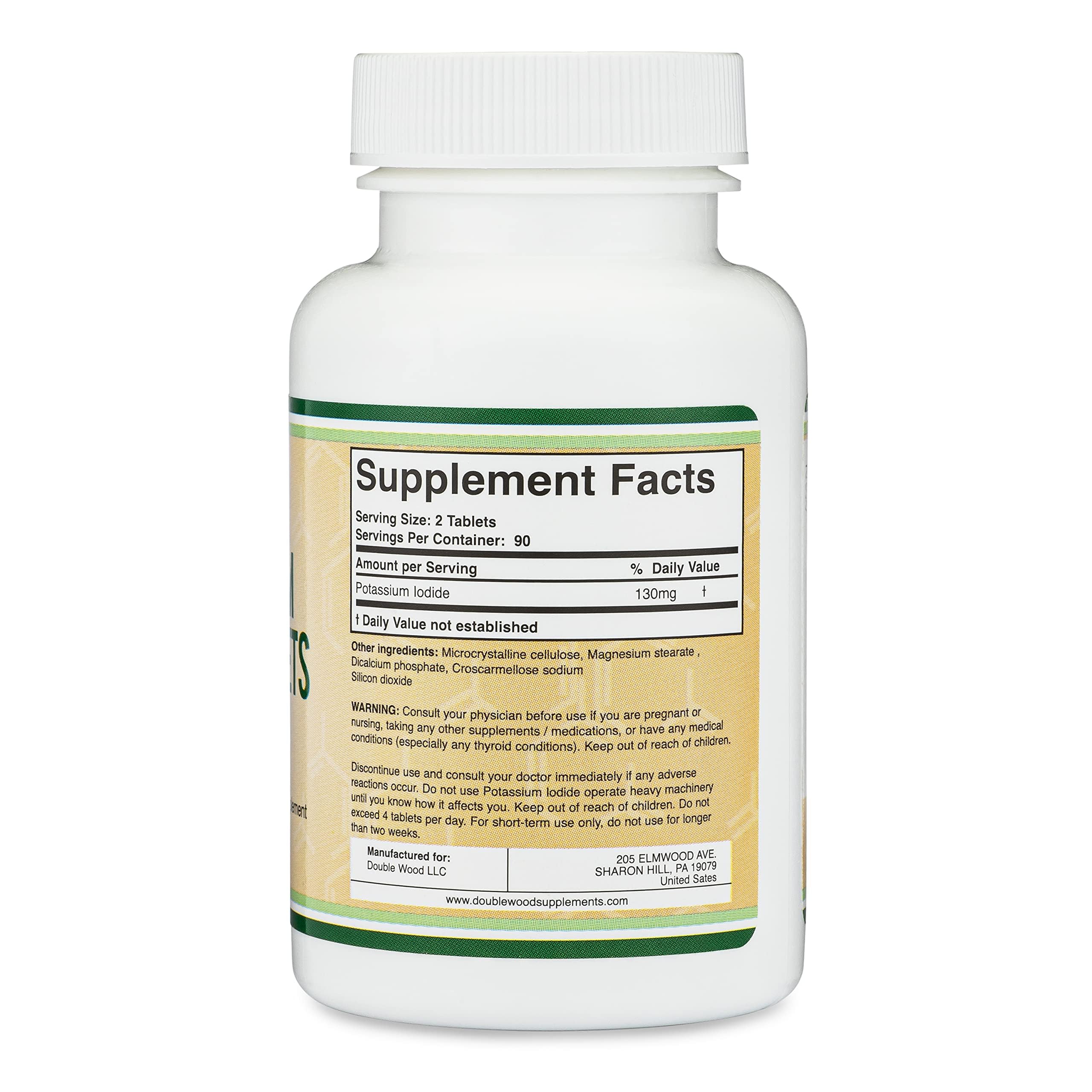 Potassium Iodide 130mg Tablets - Emergency Use for Exposure - 180 Count, 3 Month Supply - Double Wood Supplements - Image 4