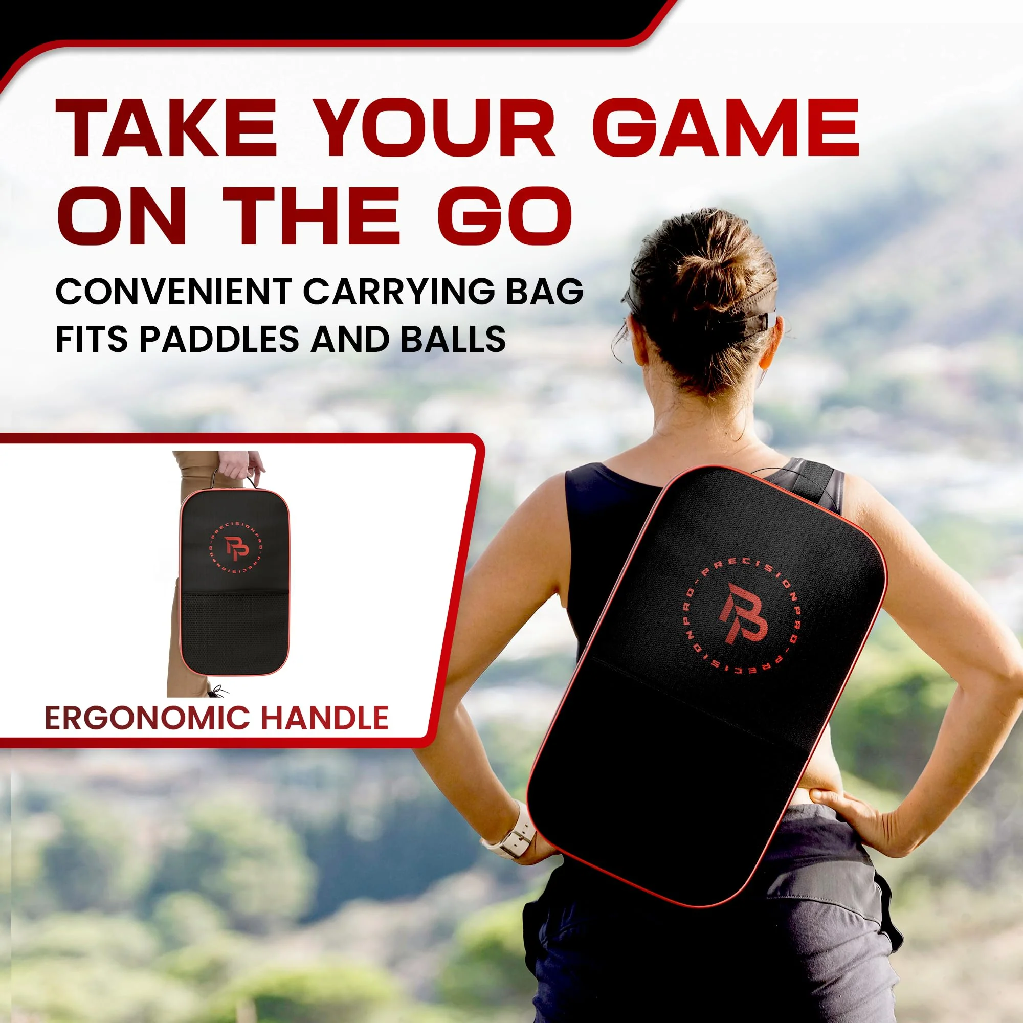 Precision Pro Premium T700 Carbon Fiber Pickleball Paddle- 14mm Pickleball Paddles Set of 2 w/Unique Design Handles & Indoor Outdoor Pickleball Balls - Comfortable Pickleball Paddle Grip, USA Approved - Image 3
