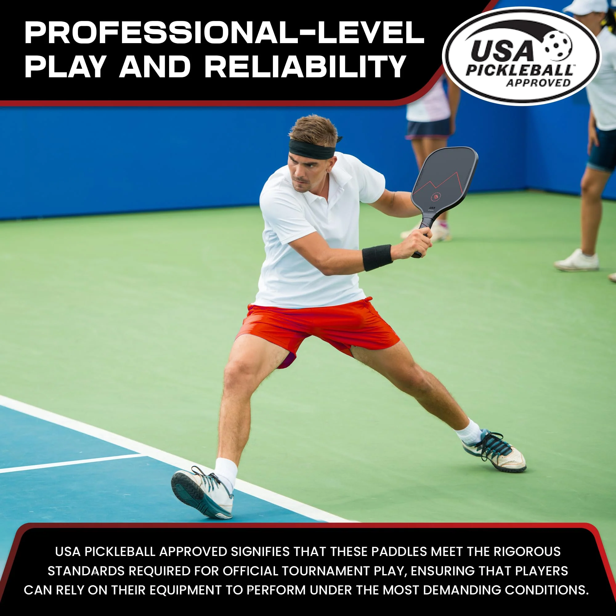 Precision Pro Premium T700 Carbon Fiber Pickleball Paddle- 14mm Pickleball Paddles Set of 2 w/Unique Design Handles & Indoor Outdoor Pickleball Balls - Comfortable Pickleball Paddle Grip, USA Approved - Image 4