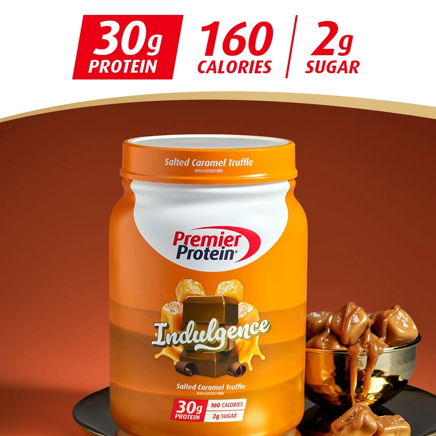 Premier Protein Powder Indulgence, Salted Caramel Truffle, 30g Protein, 160 Calories, 2g Sugar, Gluten Free (17 Servings) - Image 5