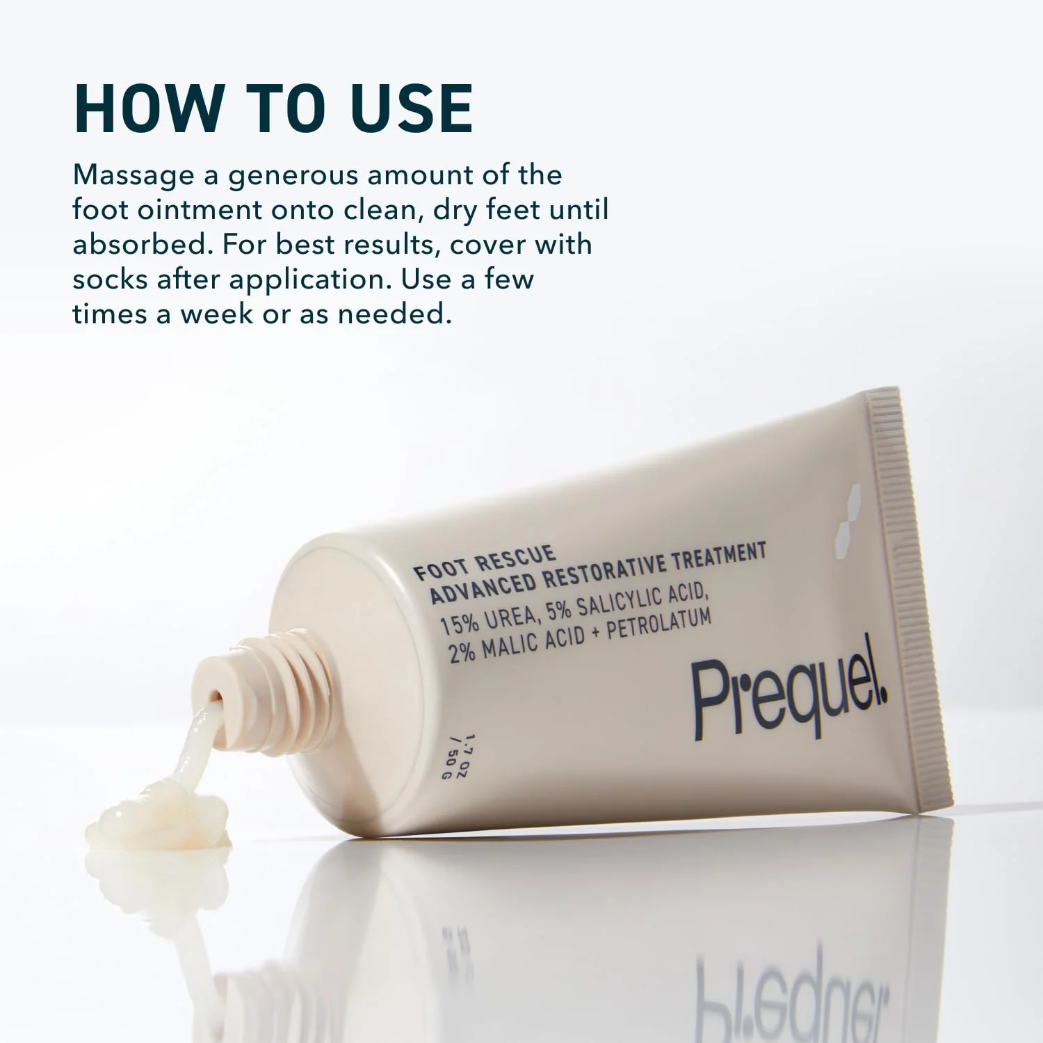 Prequel Skin Foot Rescue, Professional Foot Treatment with 15% Urea + Salicylic Acid. Advanced Cream For Dry Cracked Feet. Clinical-Grade Moisturizer. 1.7oz - Image 3