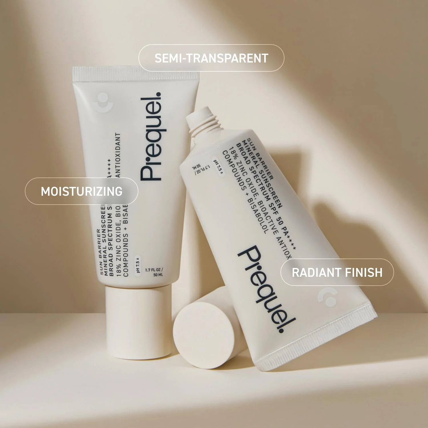 Prequel Skin Sun Barrier Mineral Sunscreen SPF 50. PA++++ Broad Spectrum Zinc Oxide Sunblock with Semi-Transparent Lightweight Texture. Moisturizing UV Defense for Face. Travel Size, 1.7oz - Image 6