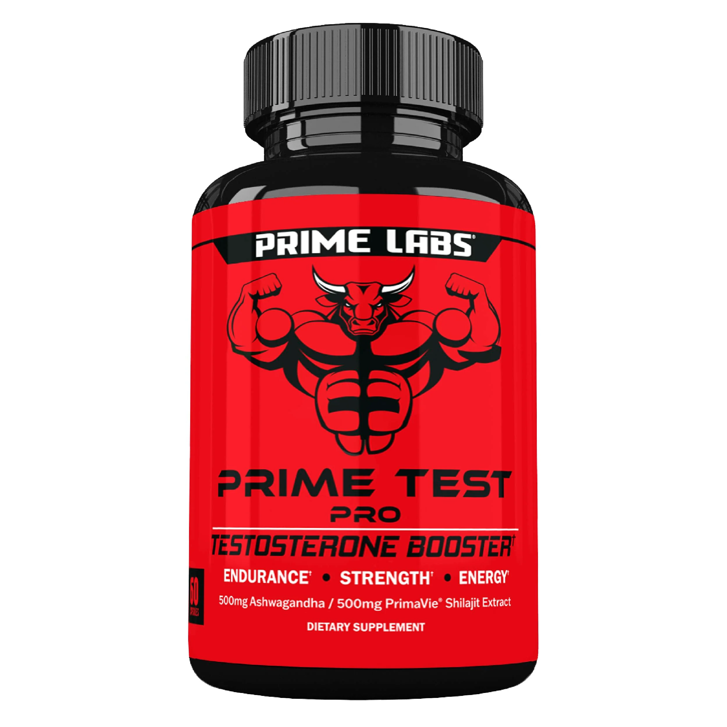 Prime Labs Prime Test Pro - Testosterone Supplement for Men - Test, Vitality, & Energy Booster - with Ashwagandha, PrimaVie Shilajit Extract, & DIM - 60 Capsules