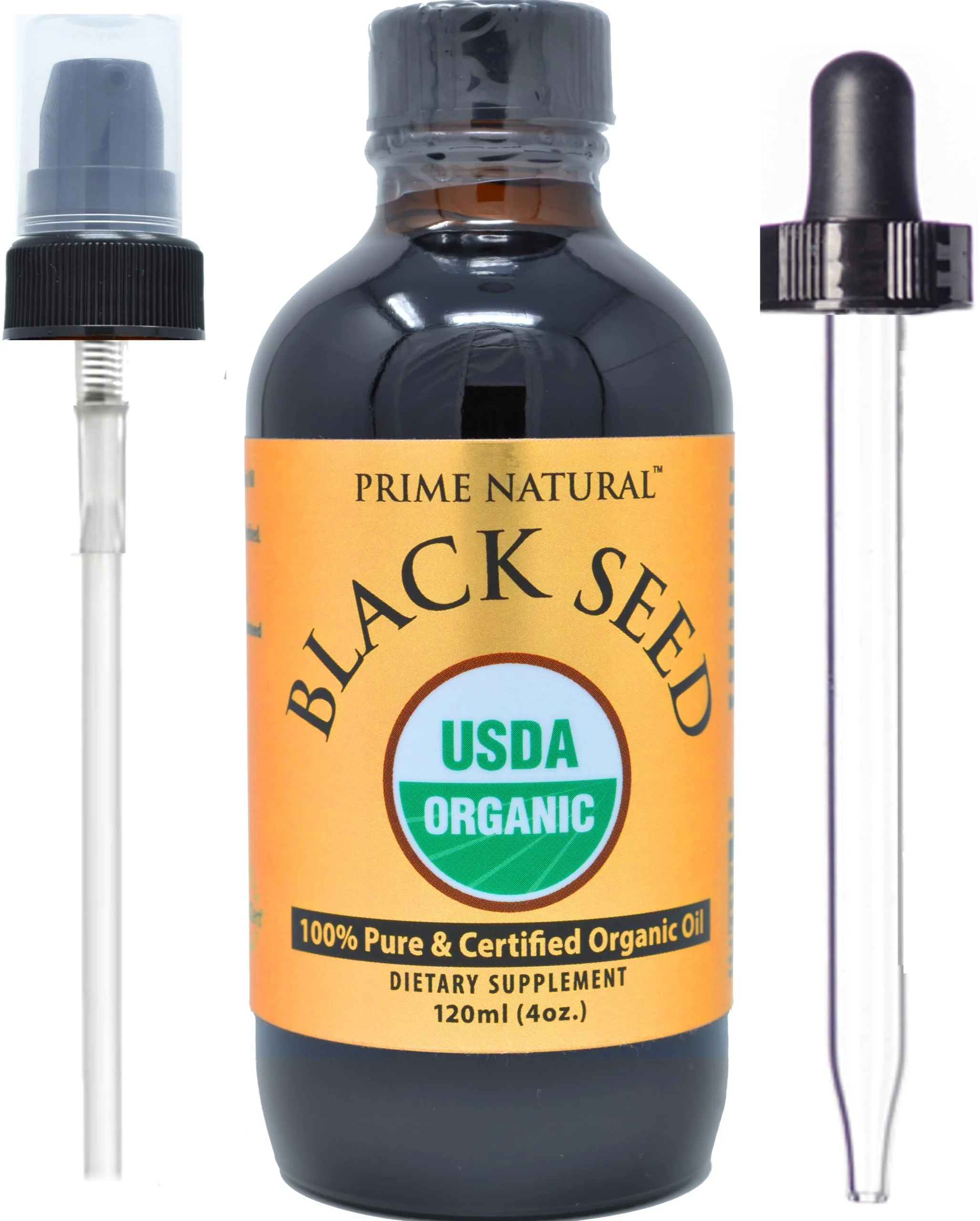 Prime Natural Organic Black Seed Oil 4oz - Cold Pressed Unrefined High Thymoquinone 1.7% USDA Certified - Turkish Origin Potent Nigella Sativa Liquid - Vegan Omega 3 6 9, Antioxidant - Image 7