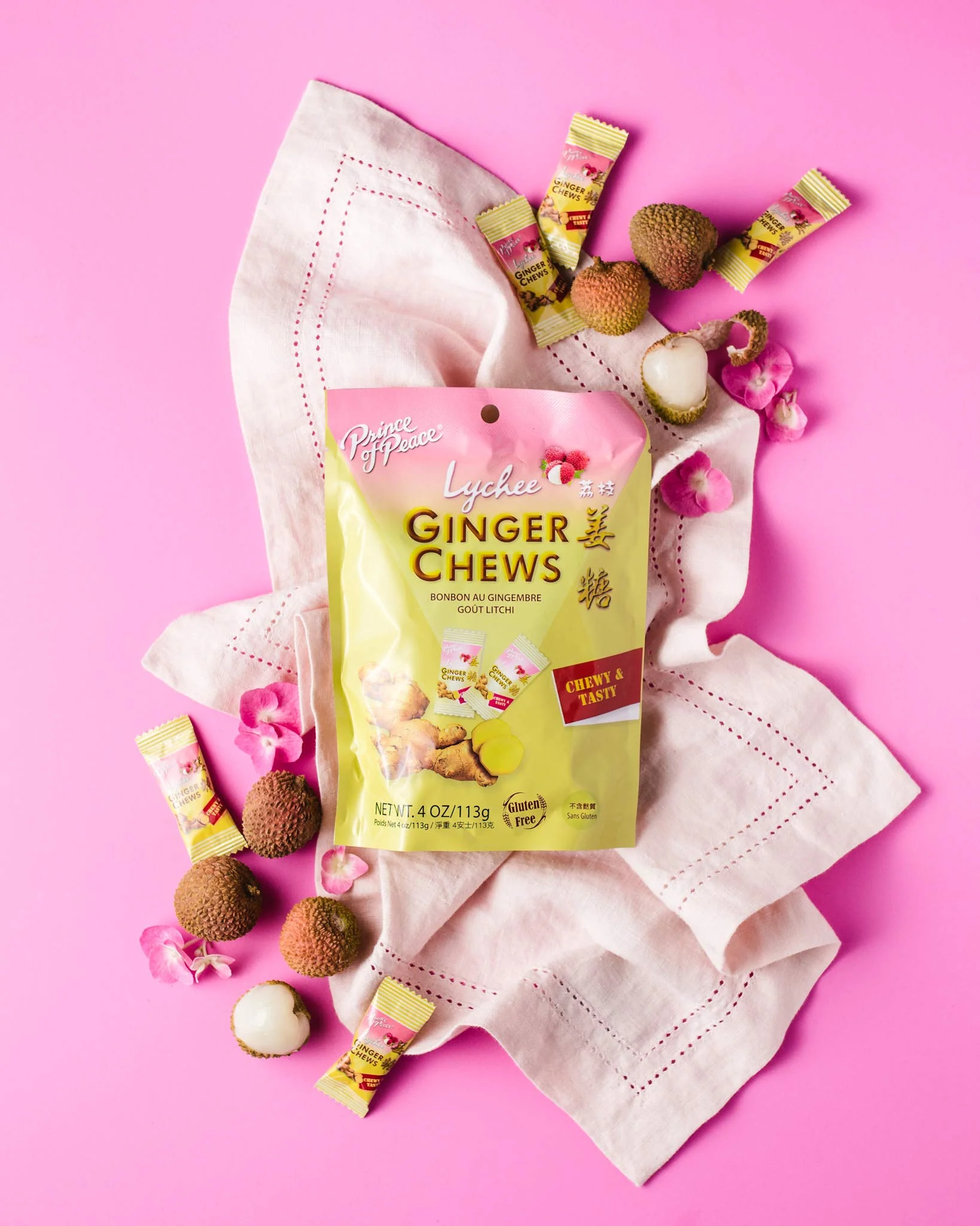 Prince of Peace Ginger Chews with Lychee, 4 oz. – Candied Ginger – Lychee Flavored Candy – Lychee Ginger Chews - Image 7