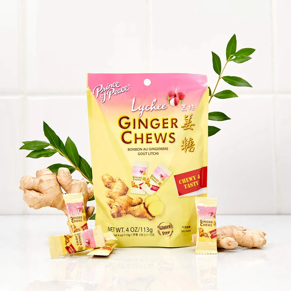 Prince of Peace Ginger Chews with Lychee, 4 oz. – Candied Ginger – Lychee Flavored Candy – Lychee Ginger Chews - Image 8