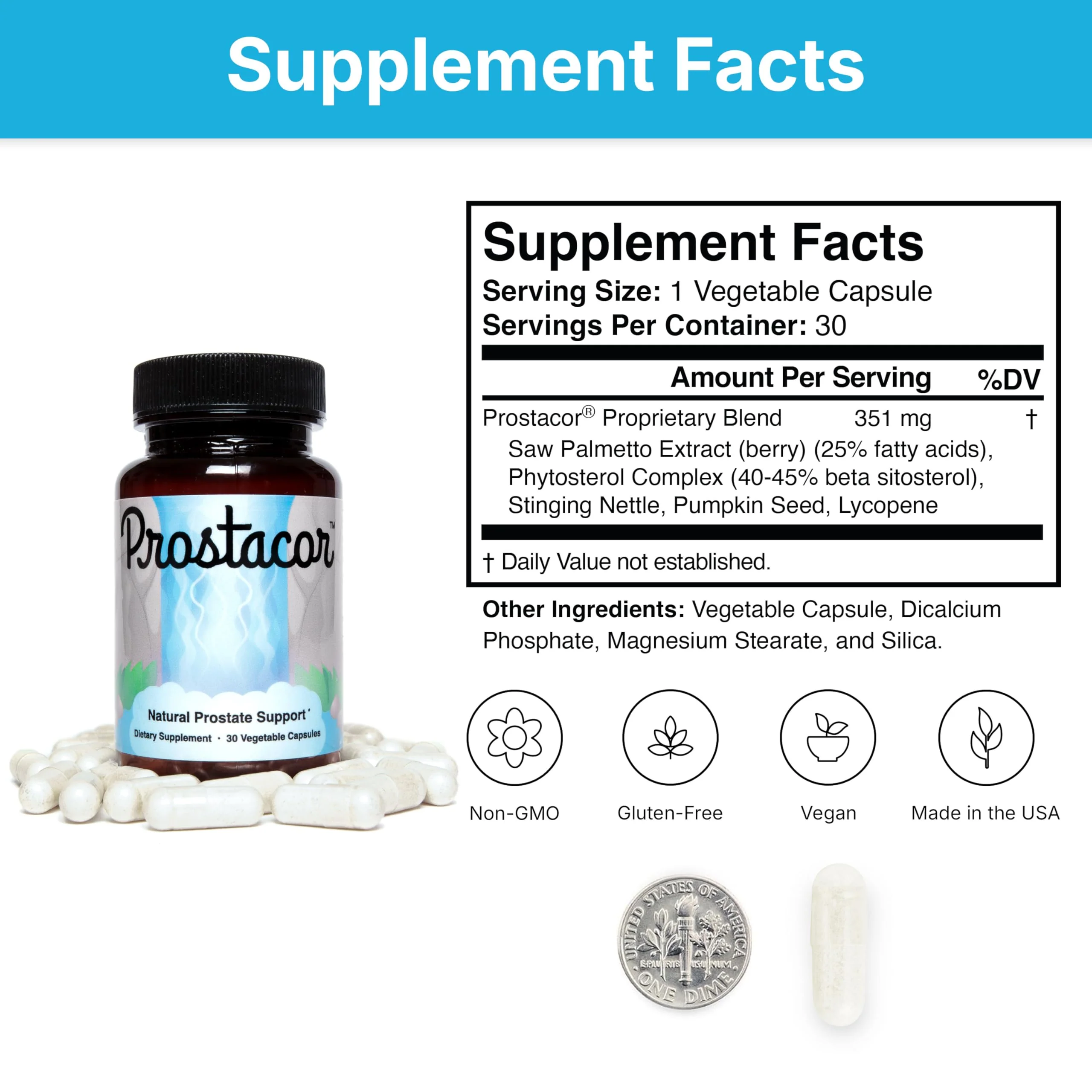 Prostacor - Natural Prostate Support Supplement - Non-GMO, Vegan, Gluten-Free - Image 5