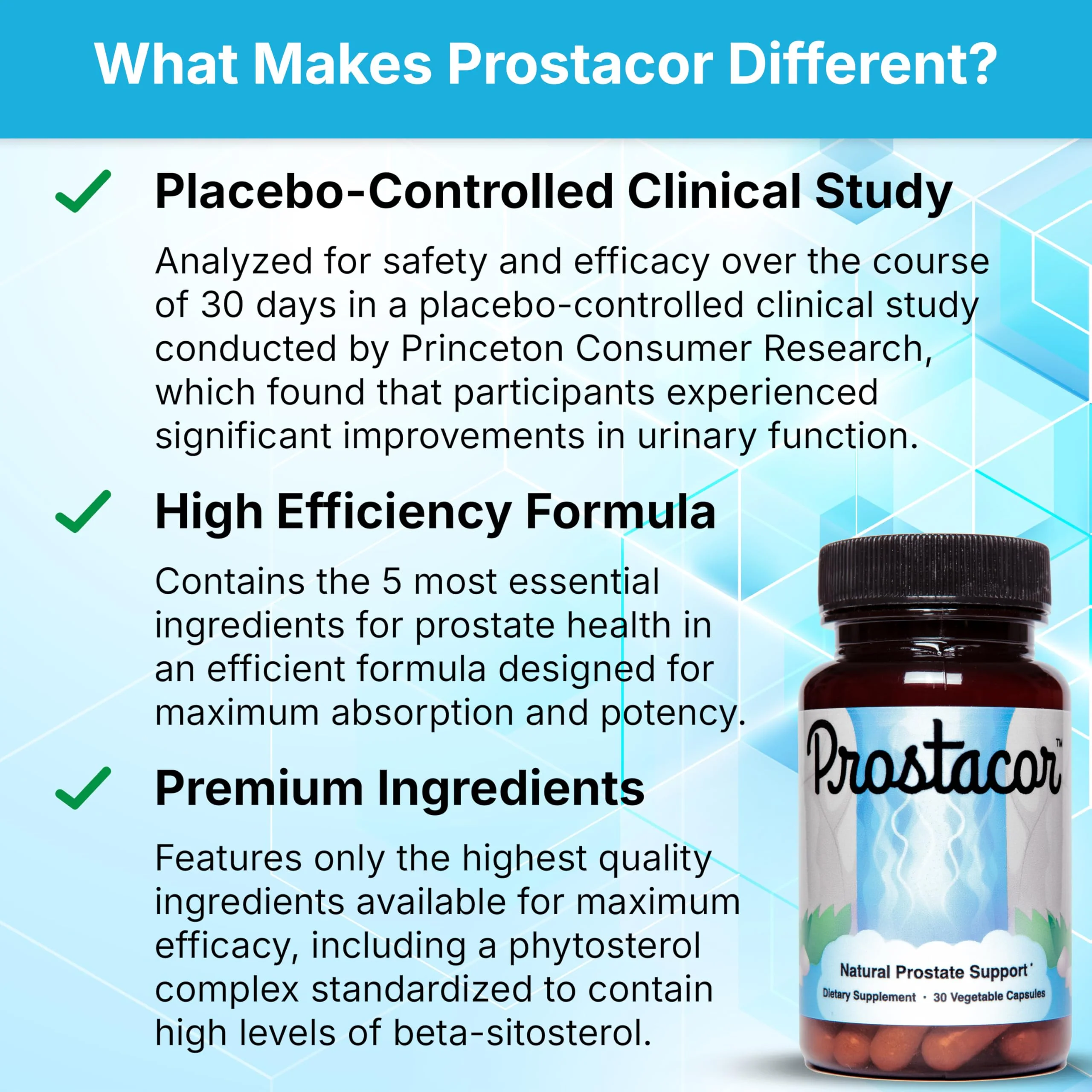 Prostacor - Natural Prostate Support Supplement - Non-GMO, Vegan, Gluten-Free - Image 7