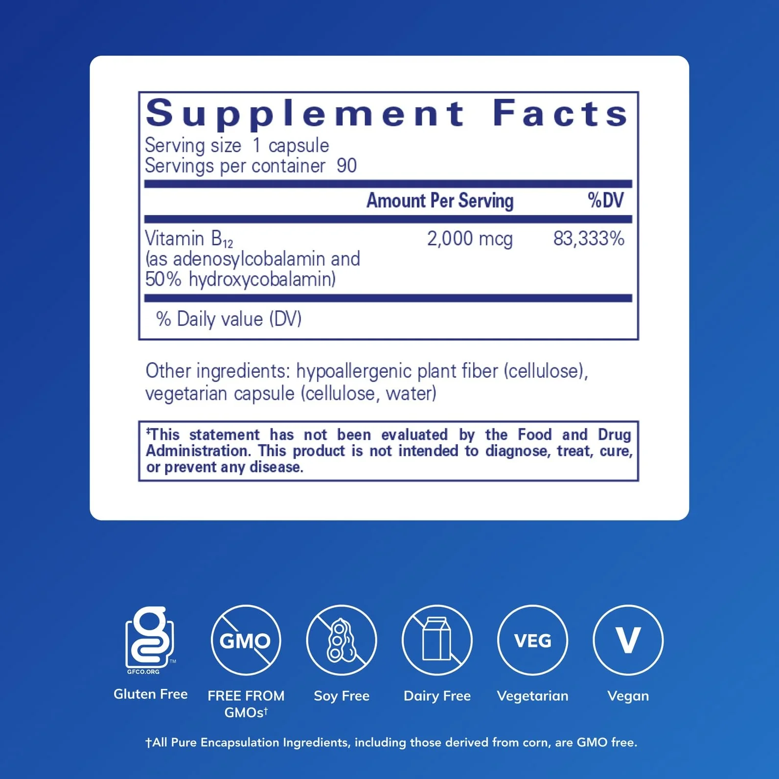Pure Encapsulations Adenosyl/Hydroxy B12 90's - High-Potency B Vitamin - for Energy Metabolism & Neurological Support* - Brain Support Supplement* - Vegan & Gluten Free - 90 Capsules - Image 7