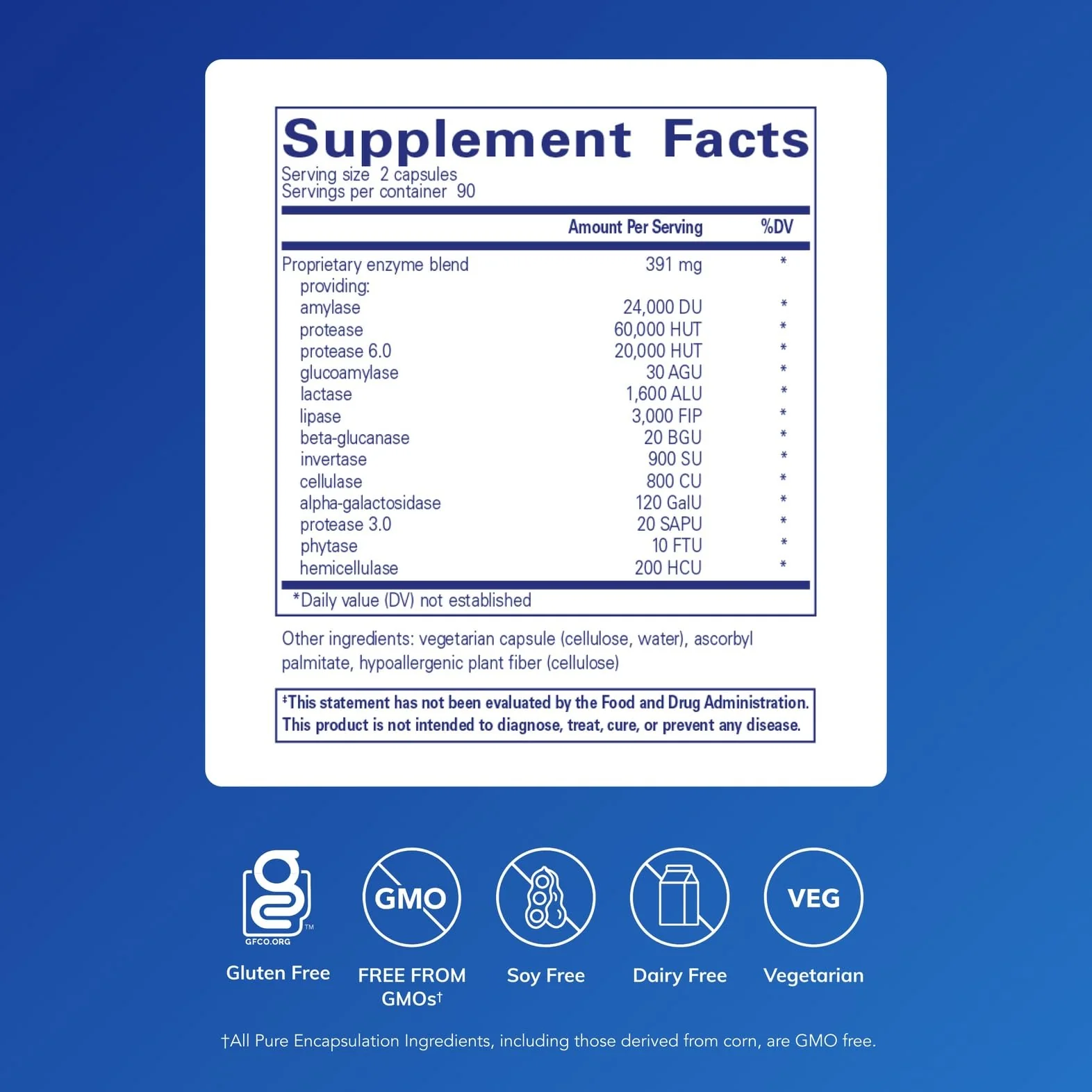 Pure Encapsulations Digestive Enzymes Ultra - Vegetarian Digestive Enzyme Supplement to Support Protein, Carb, Fiber, and Dairy Digestion* - 180 Capsules - Image 7
