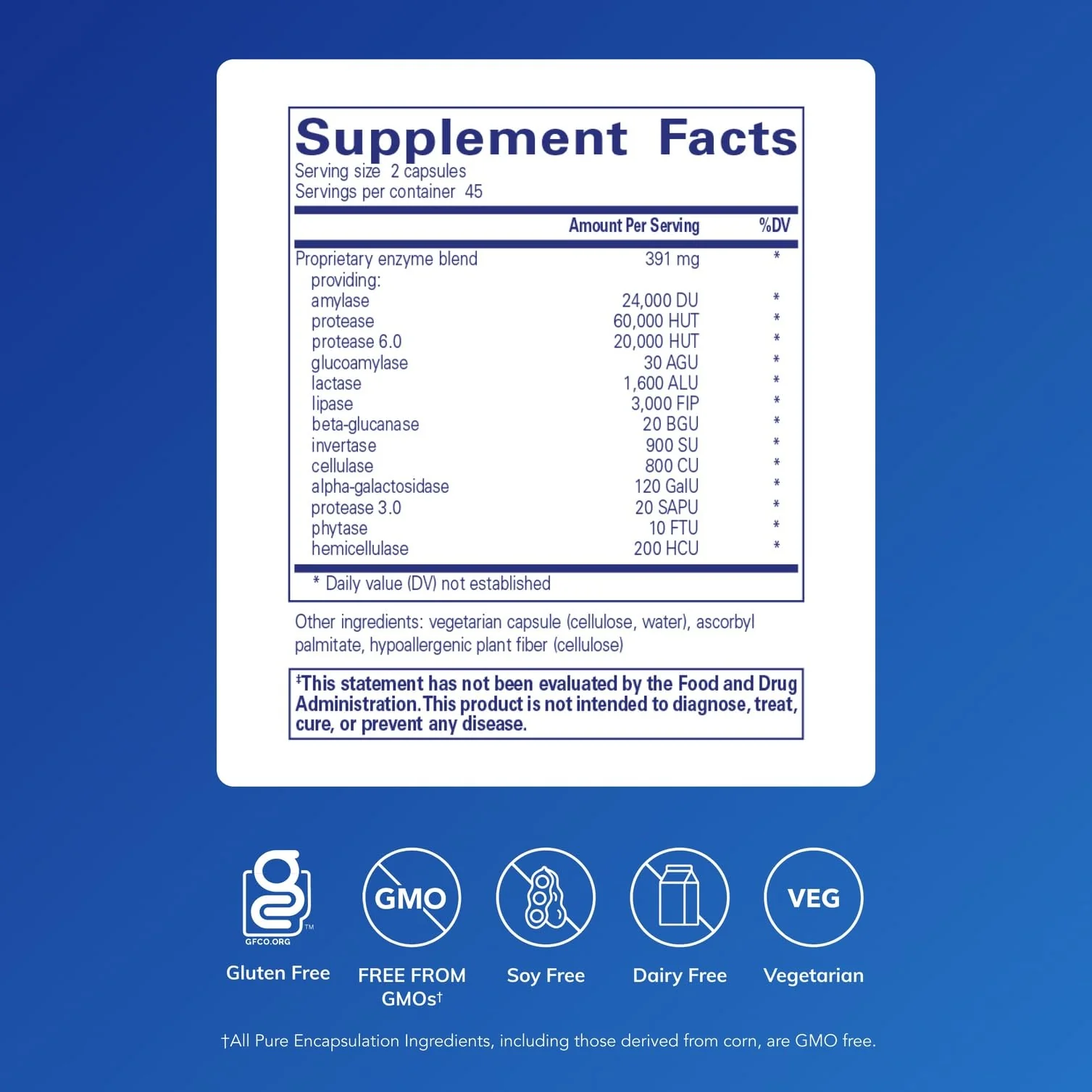 Pure Encapsulations Digestive Enzymes Ultra - Vegetarian Digestive Enzyme Supplement to Support Protein, Carb, Fiber, and Dairy Digestion* - 90 Capsules - Image 7