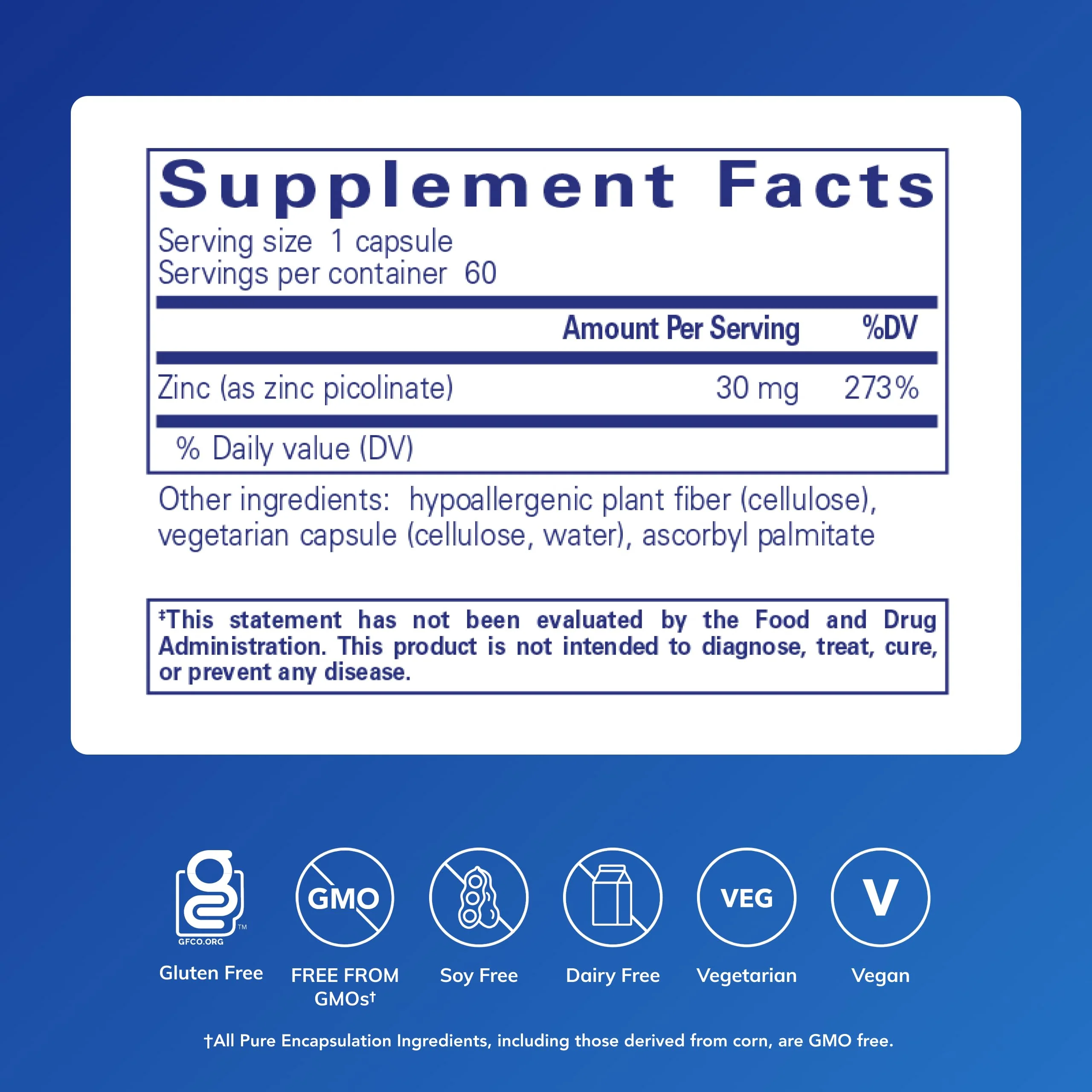 Pure Encapsulations Zinc 30 mg - Supplement for Immune System Support, Growth and Development, and Wound Healing* - with Zinc Picolinate 30 mg - 60 Capsules - Image 7