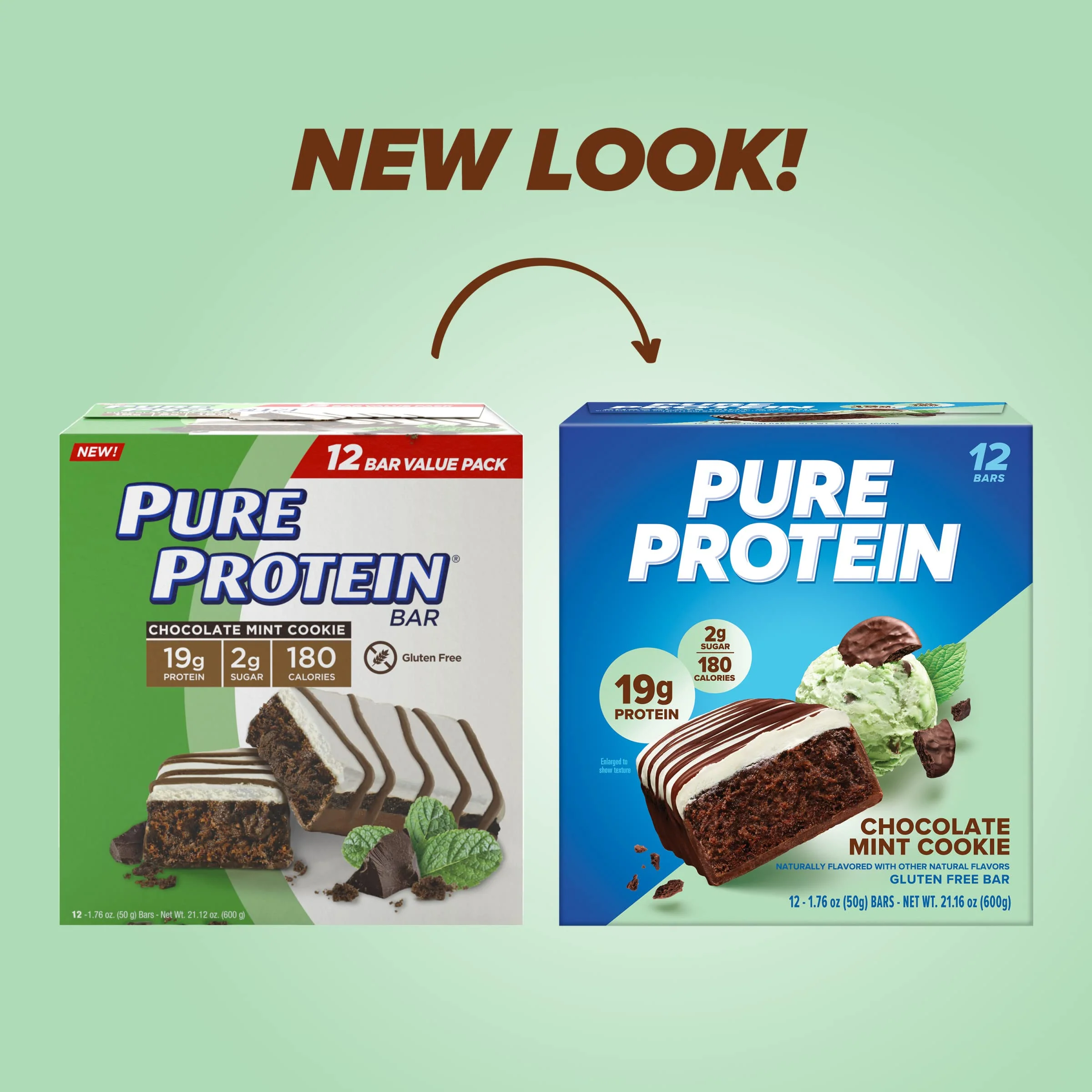 Pure Protein Chocolate Mint Cookie Protein Bars – 20g Protein, 3g Sugar, 190 Calories (12 count) Low Sugar* High Protein Snack - Gluten Free - Perfect for a Healthy Snack - Image 5