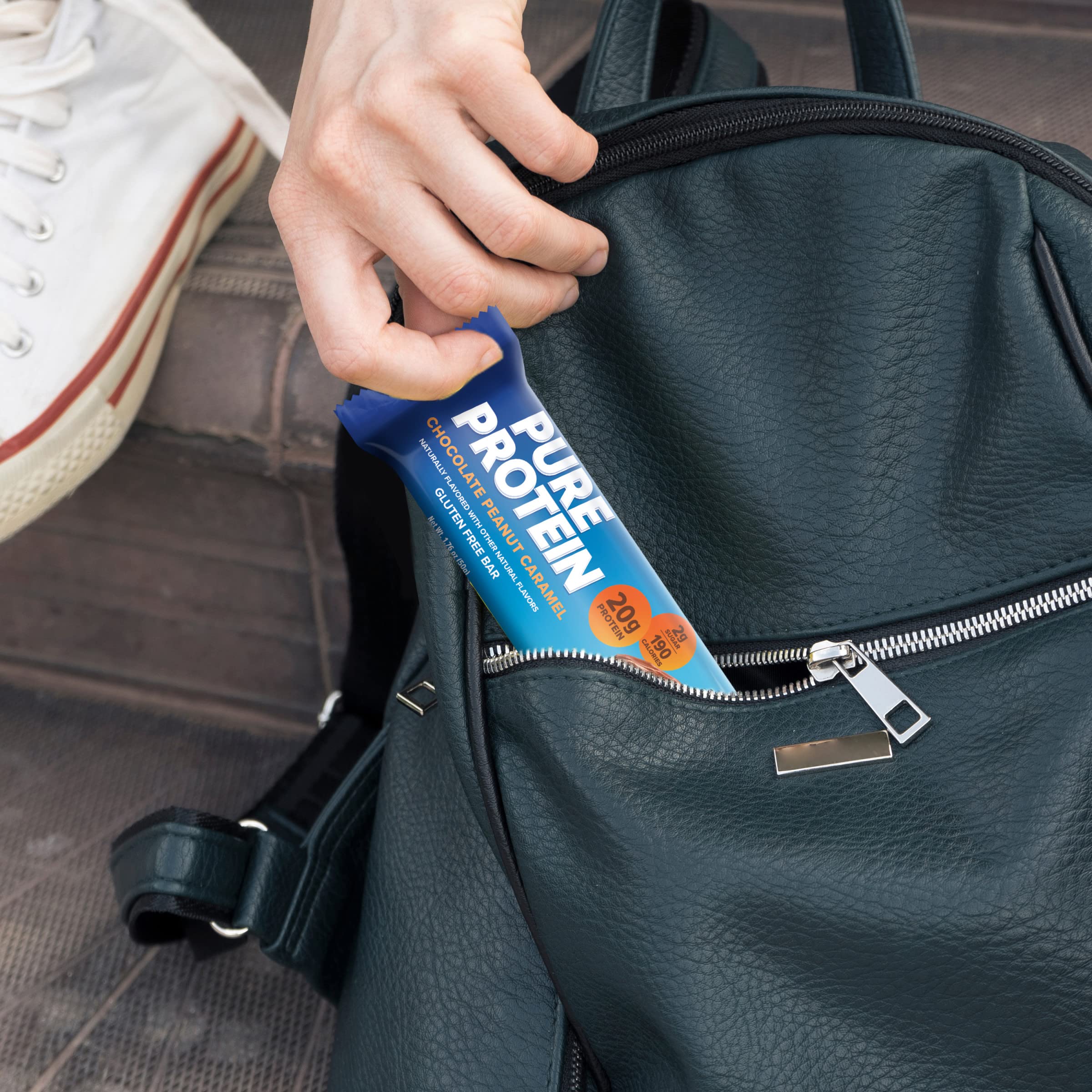Pure Protein Chocolate Peanut Caramel Protein Bars – 20g Protein, 3g Sugar, 190 Calories (12 count) Low Sugar* High Protein Snack - Gluten Free - Perfect for a Healthy Snack - Image 3