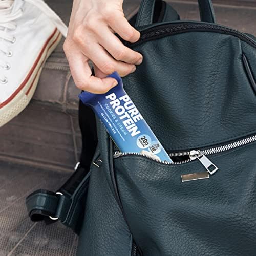 Pure Protein Cookies And Cream Protein Bars – 20g Protein, 3g Sugar, 190 Calories (12 count) Low Sugar* High Protein Snack - Gluten Free - Perfect for a Healthy Snack - Image 2