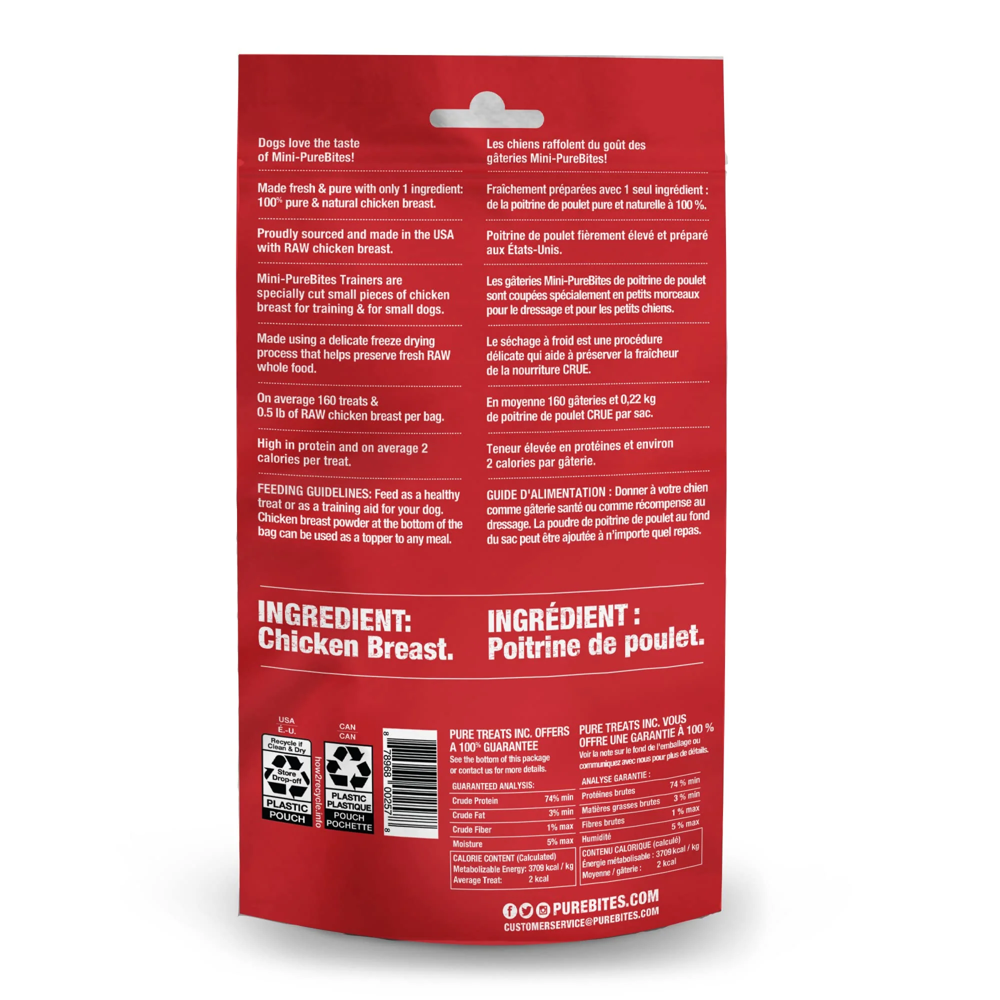 PureBites Mini Chicken Breast Freeze Dried Dog Treats, 1 Ingredient, Made in USA, 2.1oz - Image 6