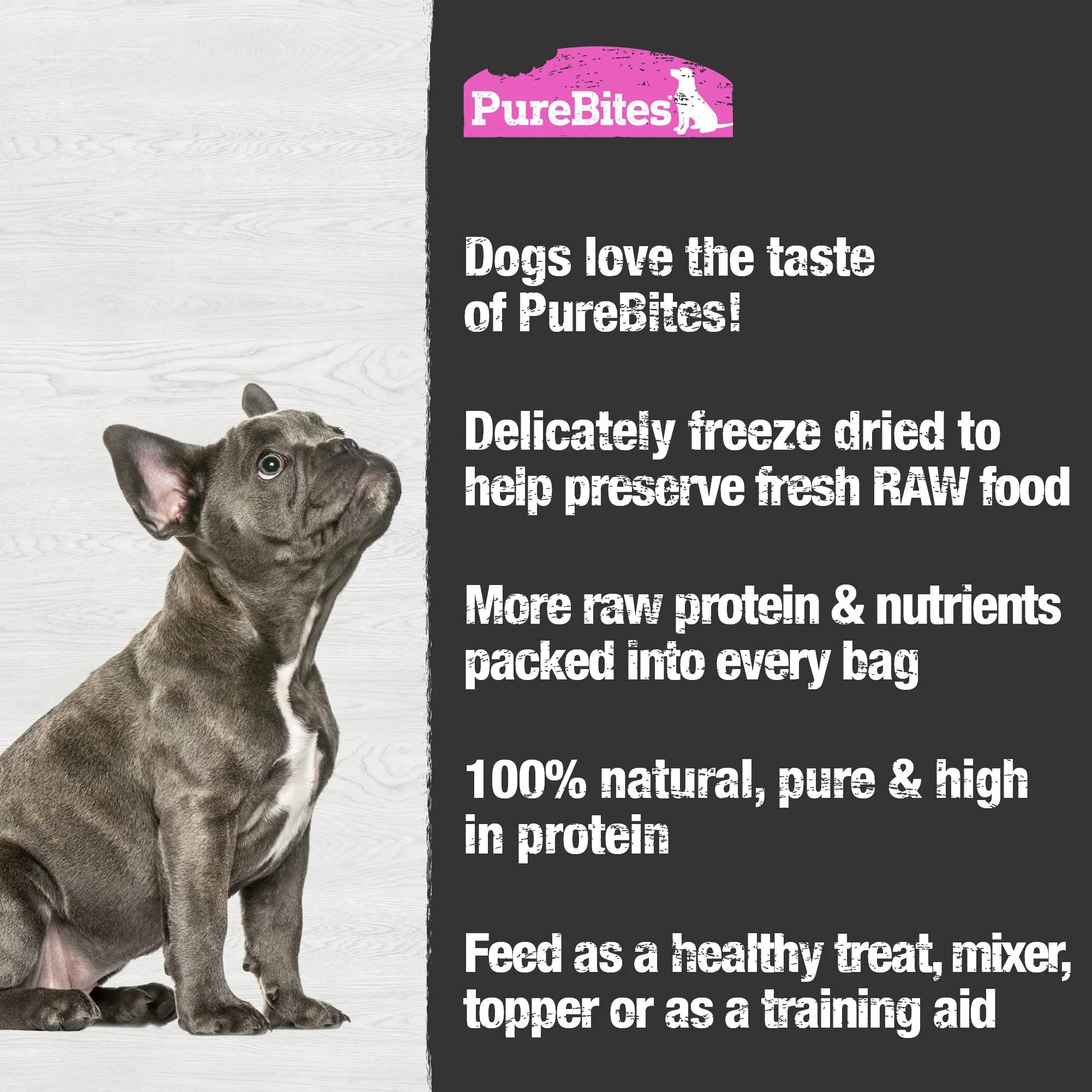 PureBites Salmon Freeze Dried Dog Treats, 1 Ingredient, Made in USA, 2.47oz - Image 4