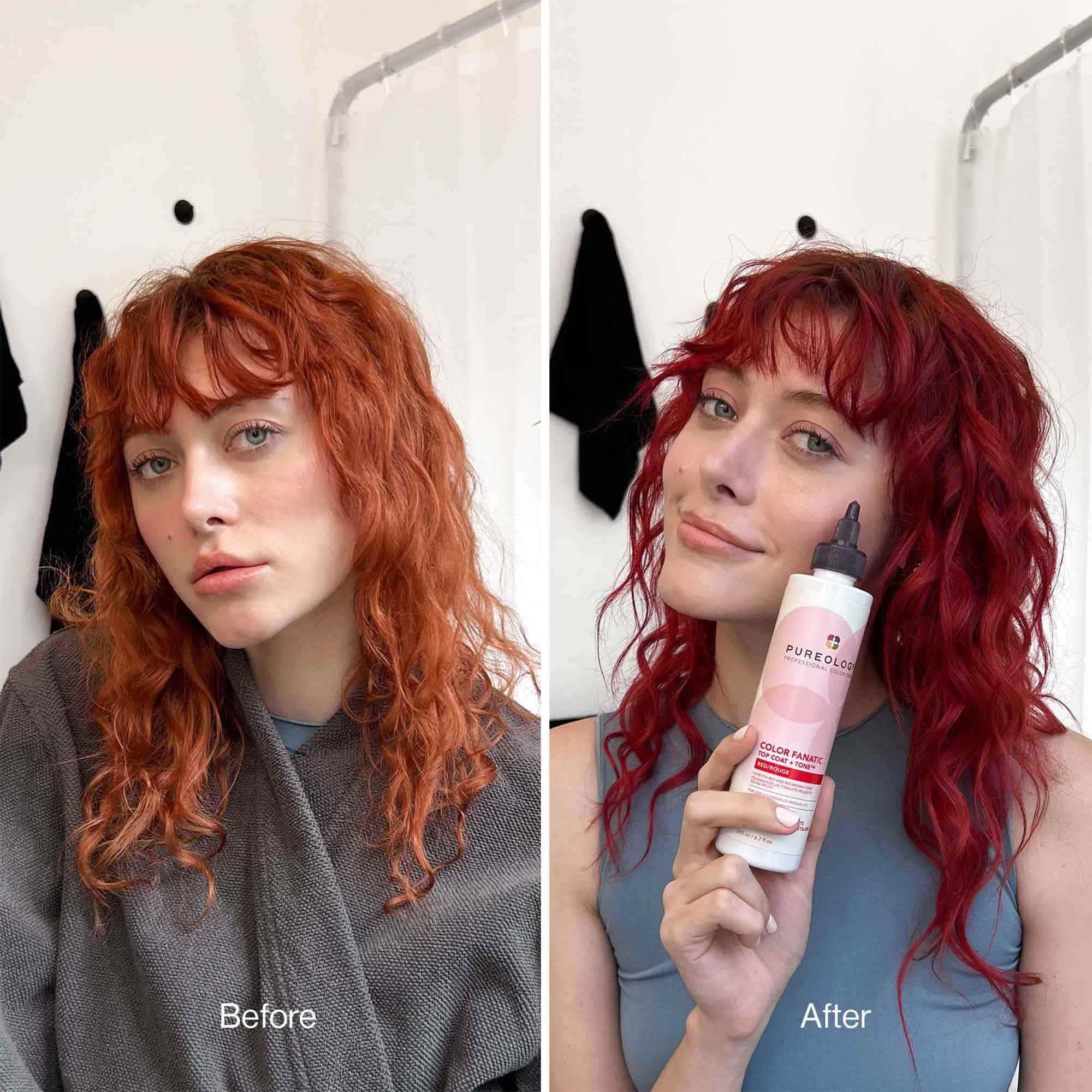 Pureology Color Fanatic Top Coat + Tone Red High-Gloss Hair Toner | Hair Gloss for Color-Treated Hair | Glaze For Bright Red & Ruby Hair | 6.7 Fl Oz - Image 4