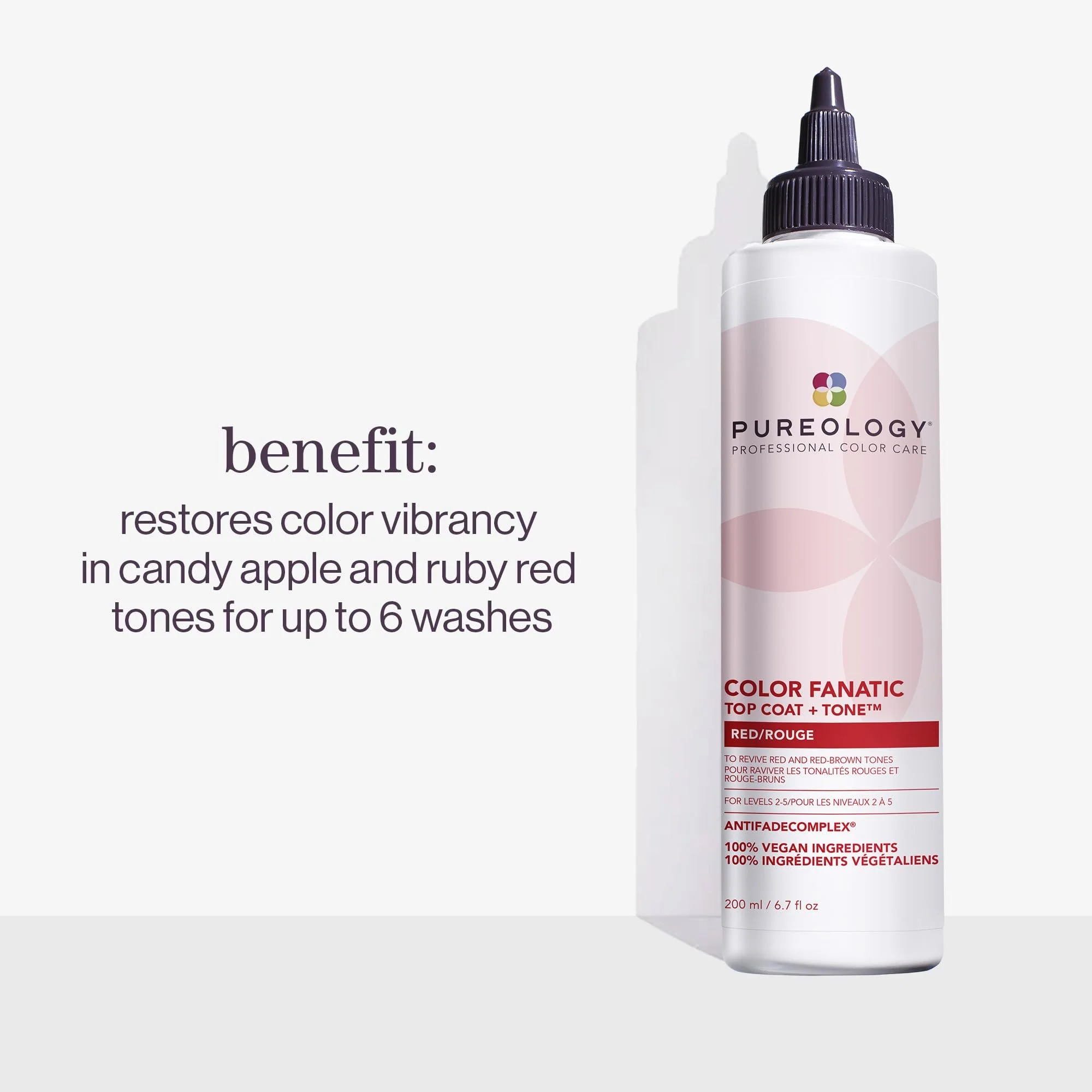 Pureology Color Fanatic Top Coat + Tone Red High-Gloss Hair Toner | Hair Gloss for Color-Treated Hair | Glaze For Bright Red & Ruby Hair | 6.7 Fl Oz - Image 5