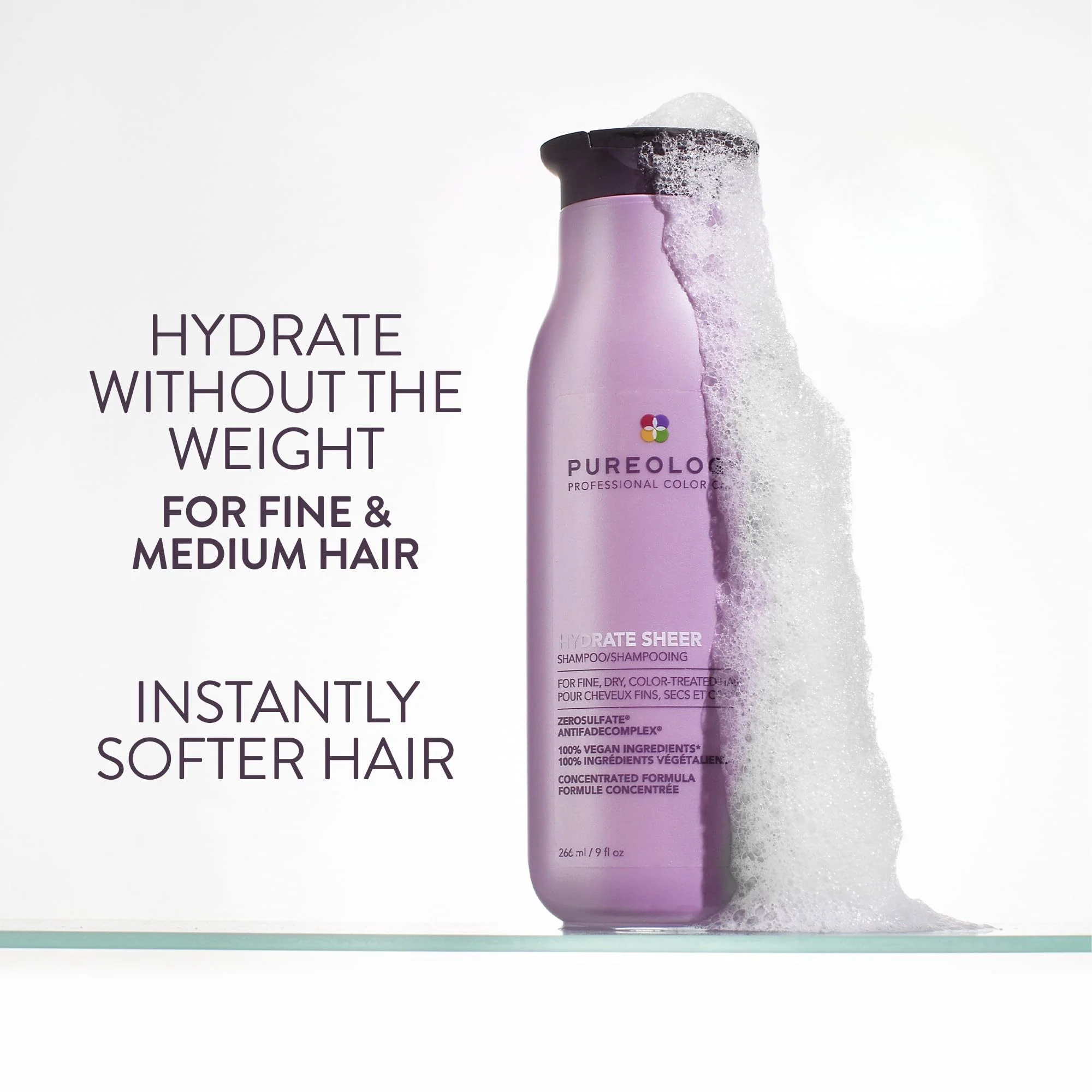 Pureology Hydrate Sheer Shampoo - Lightweight, Moisturizing Shampoo For Fine, Dry, Color Treated Hair, Sulfate-Free & Vegan - Image 12