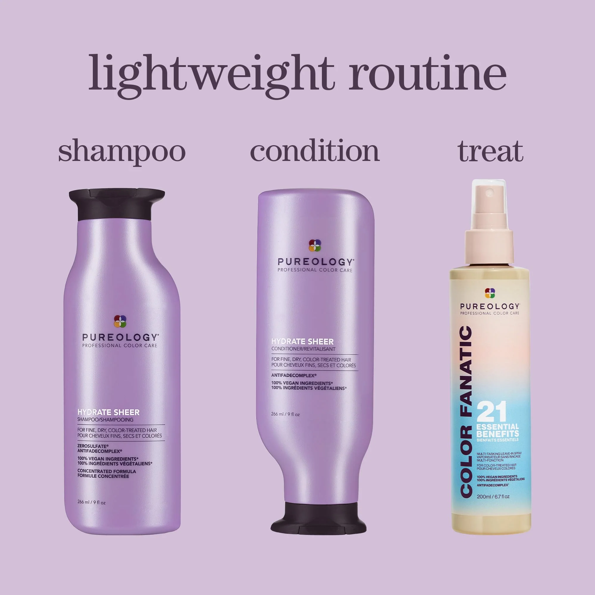 Pureology Hydrate Sheer Shampoo - Lightweight, Moisturizing Shampoo For Fine, Dry, Color Treated Hair, Sulfate-Free & Vegan, 33.8 Fl Oz - Image 3