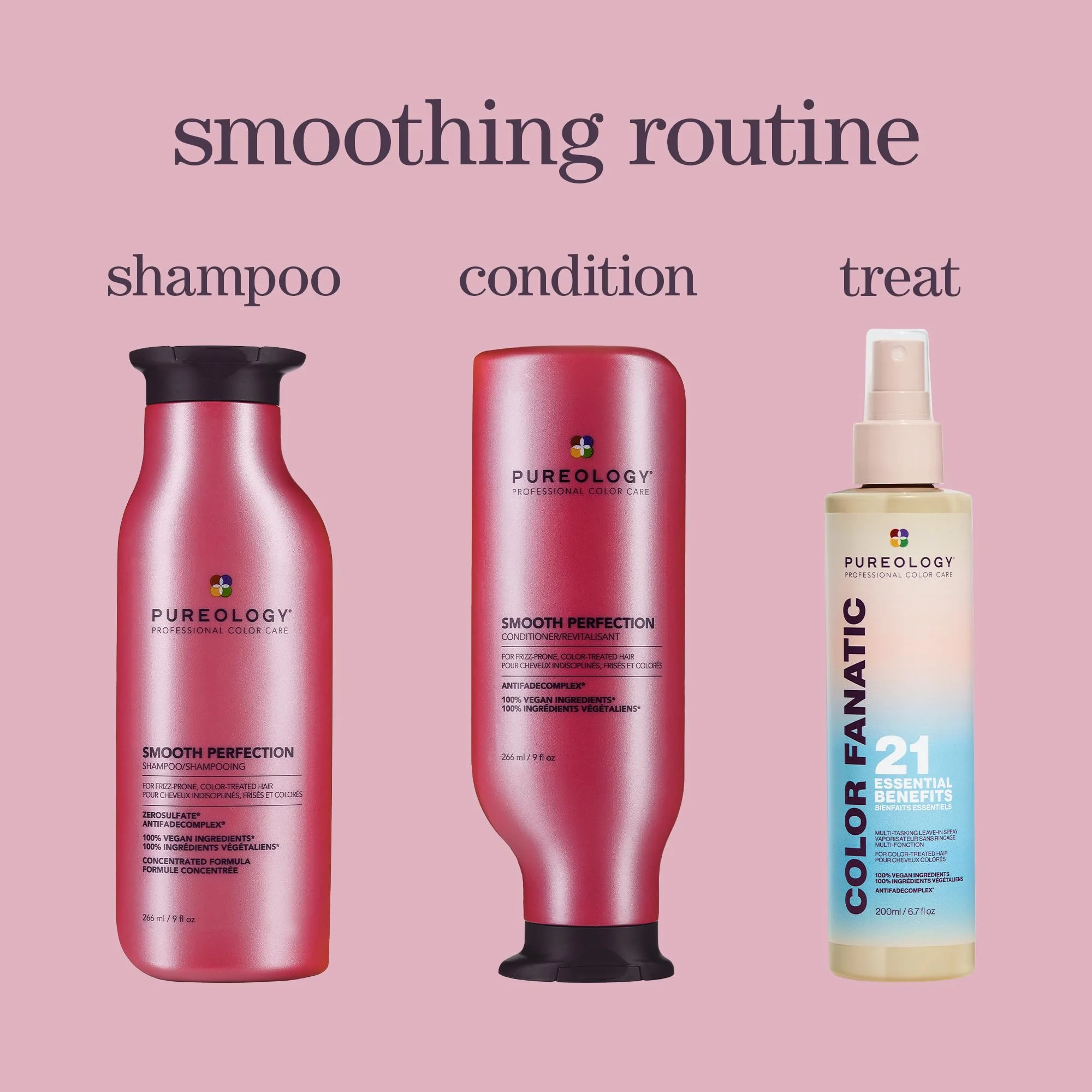 Pureology Smooth Perfection Shampoo - For Frizzy and Color Treated Hair, Smooths Hair & Controls Frizz, Sulfate-Free & Vegan, 9 Oz - Image 4