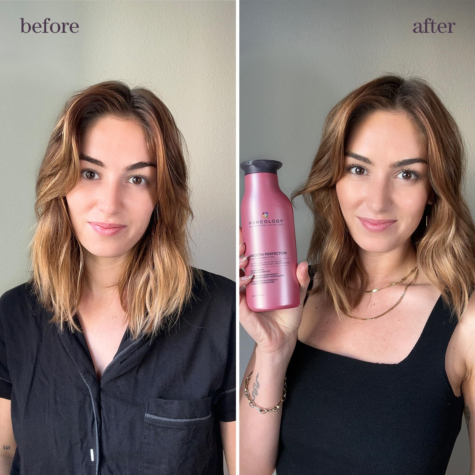Pureology Smooth Perfection Shampoo - For Frizzy and Color Treated Hair, Smooths Hair & Controls Frizz, Sulfate-Free & Vegan, 9 Oz - Image 8