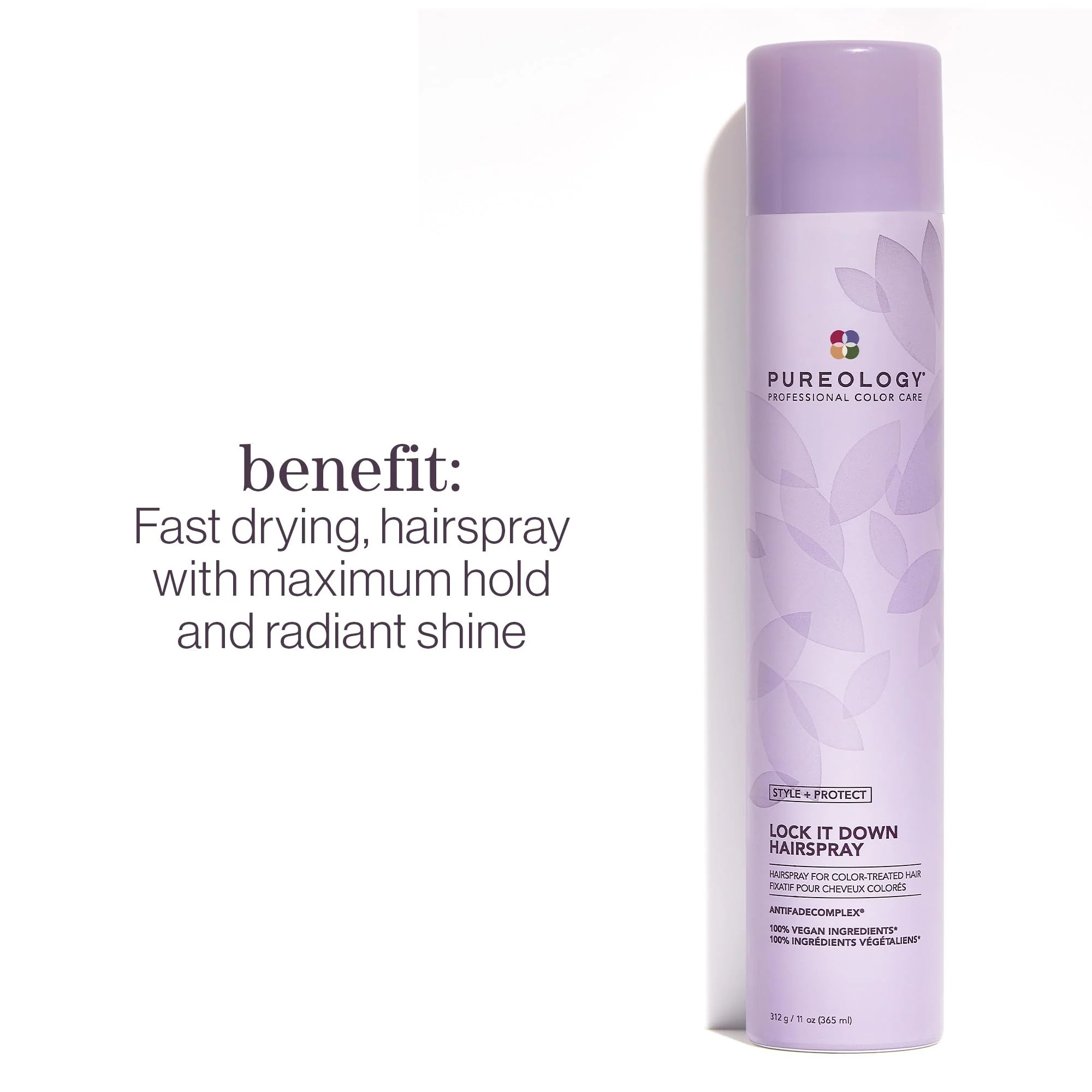 Pureology Style + Protect Lock It Down Hairspray for Color-Treated Hair, Maximum Hold, 11 Ounce - Image 7