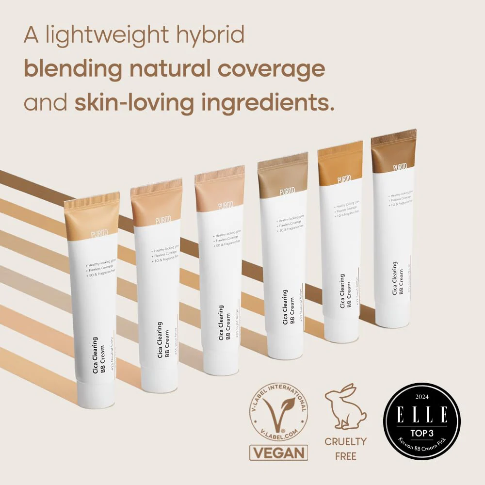 PURITO Cica Clearing BB Cream #31 Deep Warm 1 fl.oz / 30ml, Vegan bb cream, foundation, cruelty free - Image 7