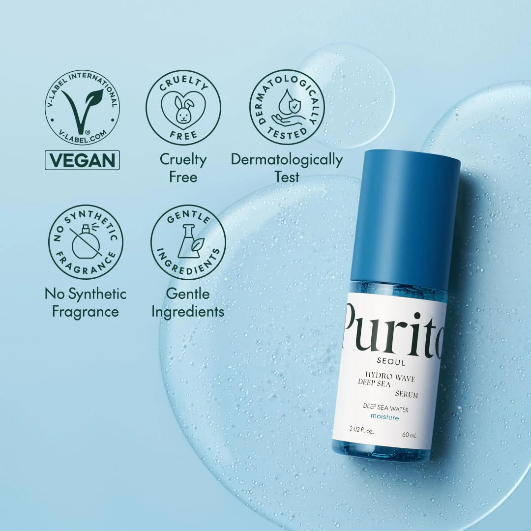 PURITO Deep Sea Serum | Deep Sea Water 66% + Marine Complex + Snow Mushirooms | Facial Serum | for Hydration, Skin Plumping | Lightweight & Non-Greasy Texture | Korean skincare, 60mL 2.02 fl.oz - Image 6