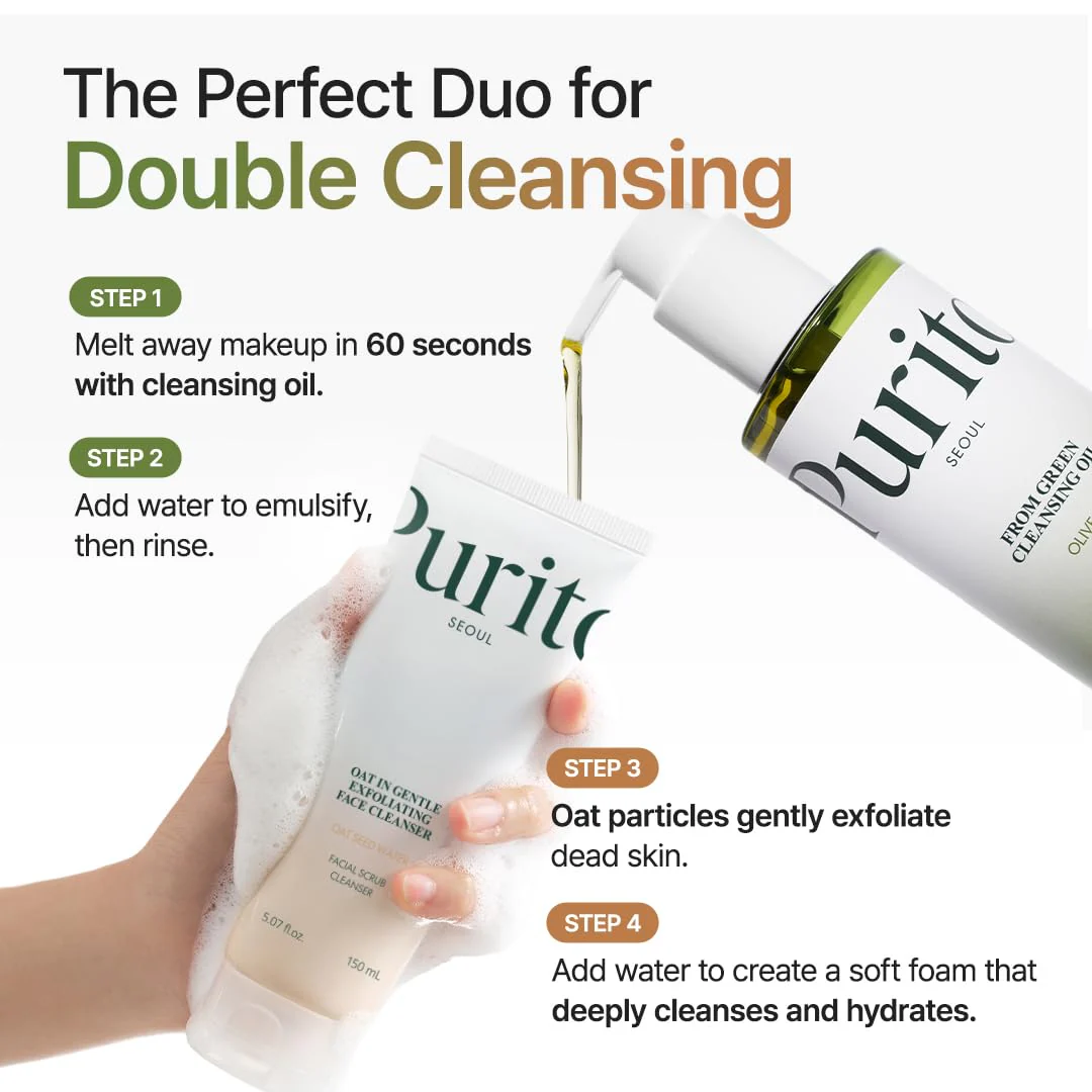 PURITO From Green Cleansing Oil, Fragrance-Free Makeup Remover for Face & Eyes, Gentle Vegan Oil Cleanser for Sunscreen & Waterproof Makeup, Cruelty-Free Korean Skin Care, 6.76 fl.oz / 200ml - Image 2