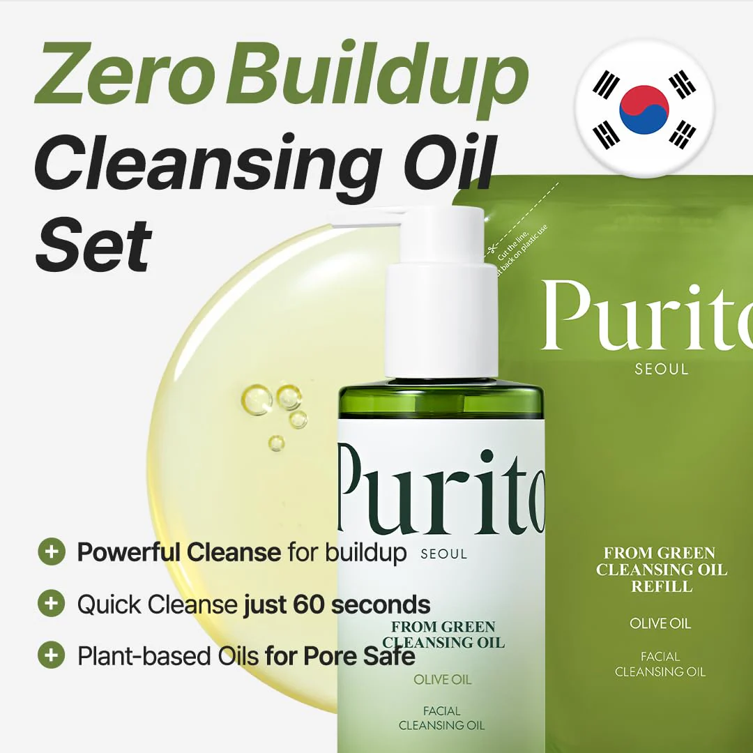 PURITO From Green Cleansing Oil Set(Original+Refill), Fragrance-Free, Gentle Vegan Oil Cleanser for Face & Eyes, for Sunscreen & Waterproof Makeup, Cruelty-Free Korean Skin Care 13.52 fl.oz / 400ml - Image 6