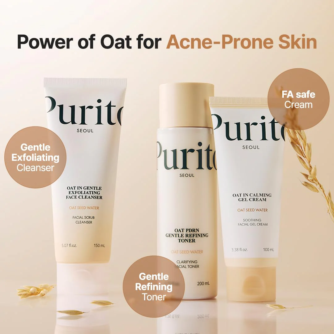 PURITO Oat In Calming Gel Cream, Non-Comedogenic, 77% Oat Seed Water Lightweight Water-Gel Face Moisturizer, Fragrance-Free, Vegan Korean Skincare, Sensitive & Blemish-Prone Skin, 100 mL - Image 3