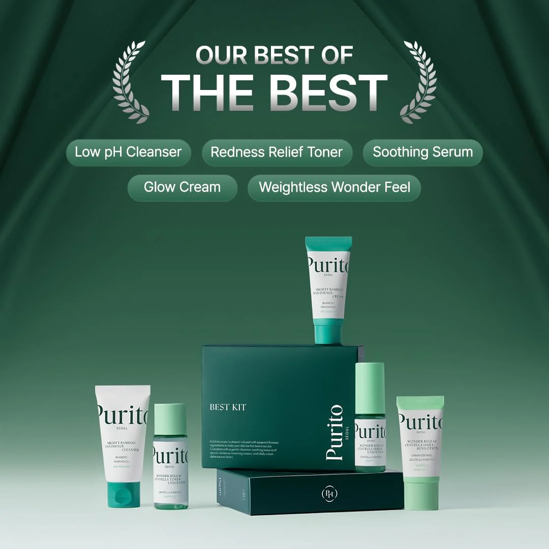 PURITO SEOUL Best Kit - Skincare Routine with Panthenol Cleanser & Cream, Unscented Centella Serum & Toner, For All Skin Types, Gift Set, For Face, Facial Serum, K-Beauty, 3.52 fl. oz. - Image 6