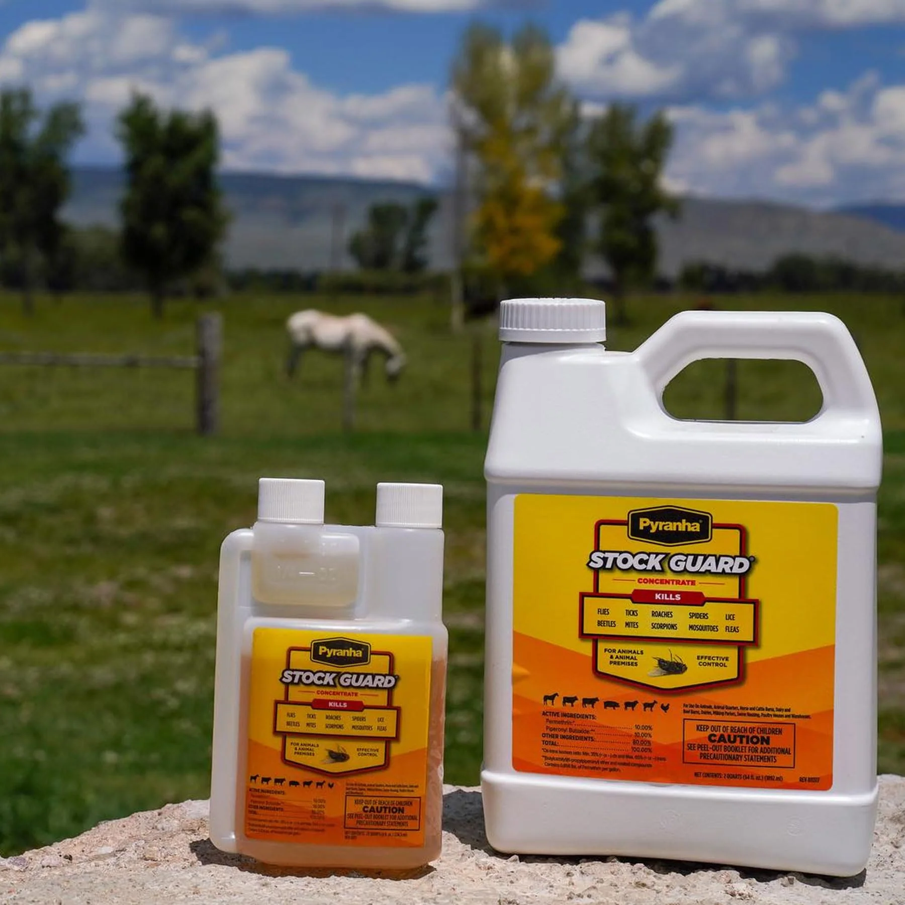 PYRANHA Stock Guard Concentrate - Livestock, Barn, Milk Rooms, Dairies, Poultry & Swine Houses Indoor Fly Control | Repels Flies, Lice, Ticks, Beetles, Mites, Gnats, 8 Oz - Image 2