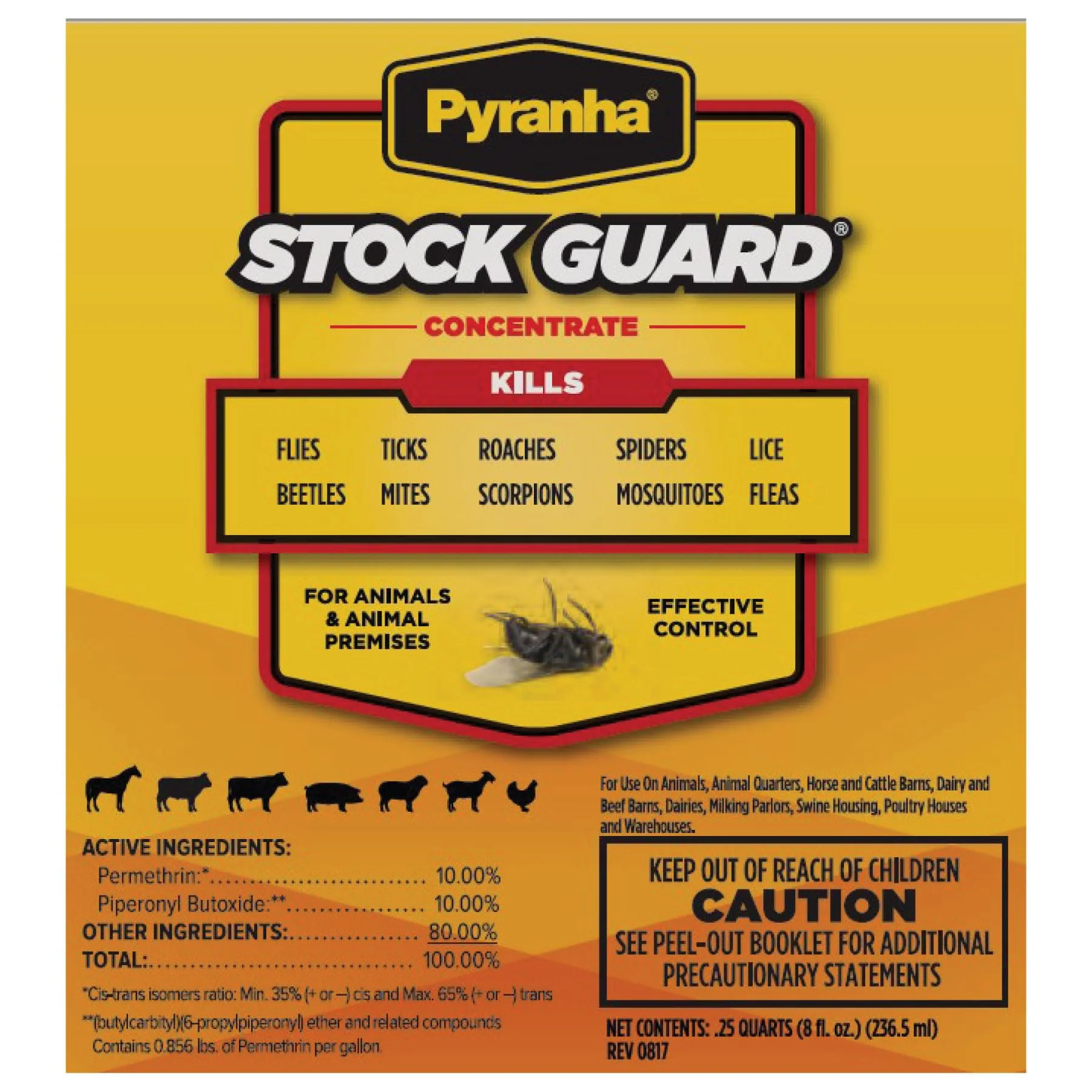PYRANHA Stock Guard Concentrate - Livestock, Barn, Milk Rooms, Dairies, Poultry & Swine Houses Indoor Fly Control | Repels Flies, Lice, Ticks, Beetles, Mites, Gnats, 8 Oz - Image 5