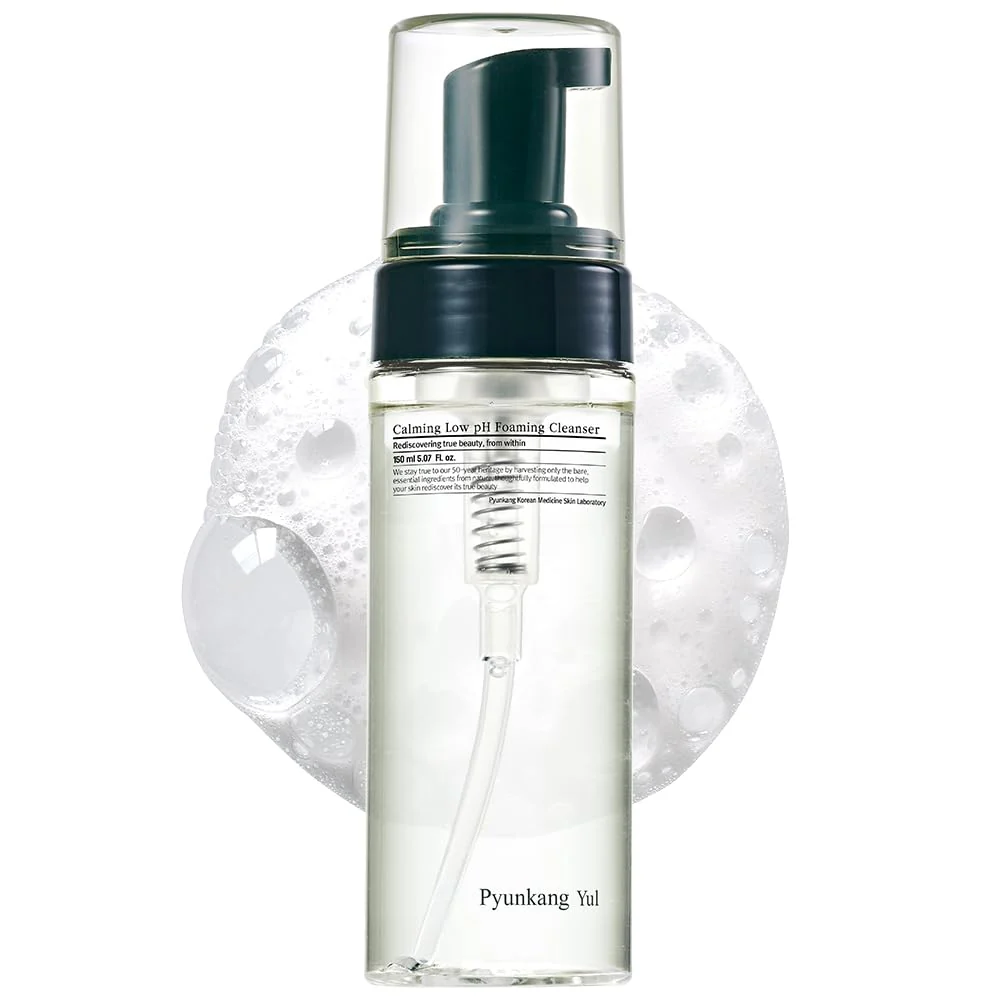 Pyunkang Yul PKY Calming Low pH Foaming Cleanser | Daily Face Wash & Makeup Remover with Tea Tree, Centella Asiatica, 5 Hyaluronic Acids that Removes Dead Skin Cells, Hydrates Skin - 150ml 5.07 Fl.Oz.