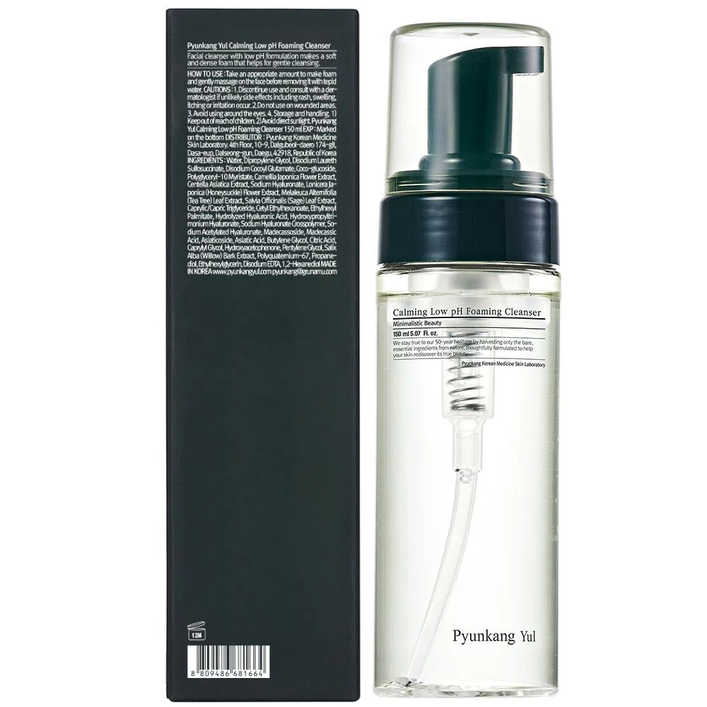 Pyunkang Yul PKY Calming Low pH Foaming Cleanser | Daily Face Wash & Makeup Remover with Tea Tree, Centella Asiatica, 5 Hyaluronic Acids that Removes Dead Skin Cells, Hydrates Skin - 150ml 5.07 Fl.Oz. - Image 8