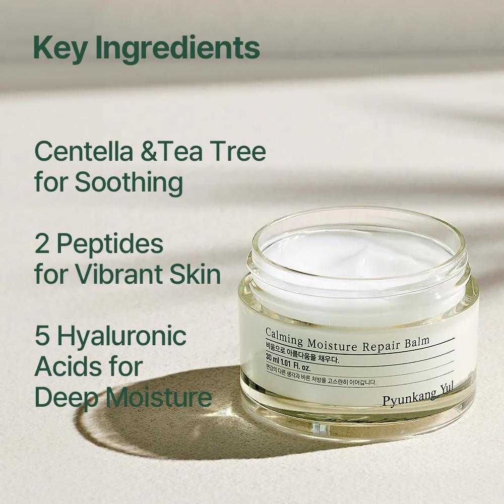 Pyunkang Yul PKY Calming Moisture Repair Balm Instantly Calms Sensitive Skin, Face Moisturizer with Deep and Rich Nourishment, Vegan, Korean Skincare (1.01 Fl.Oz, 30ml) - Image 4
