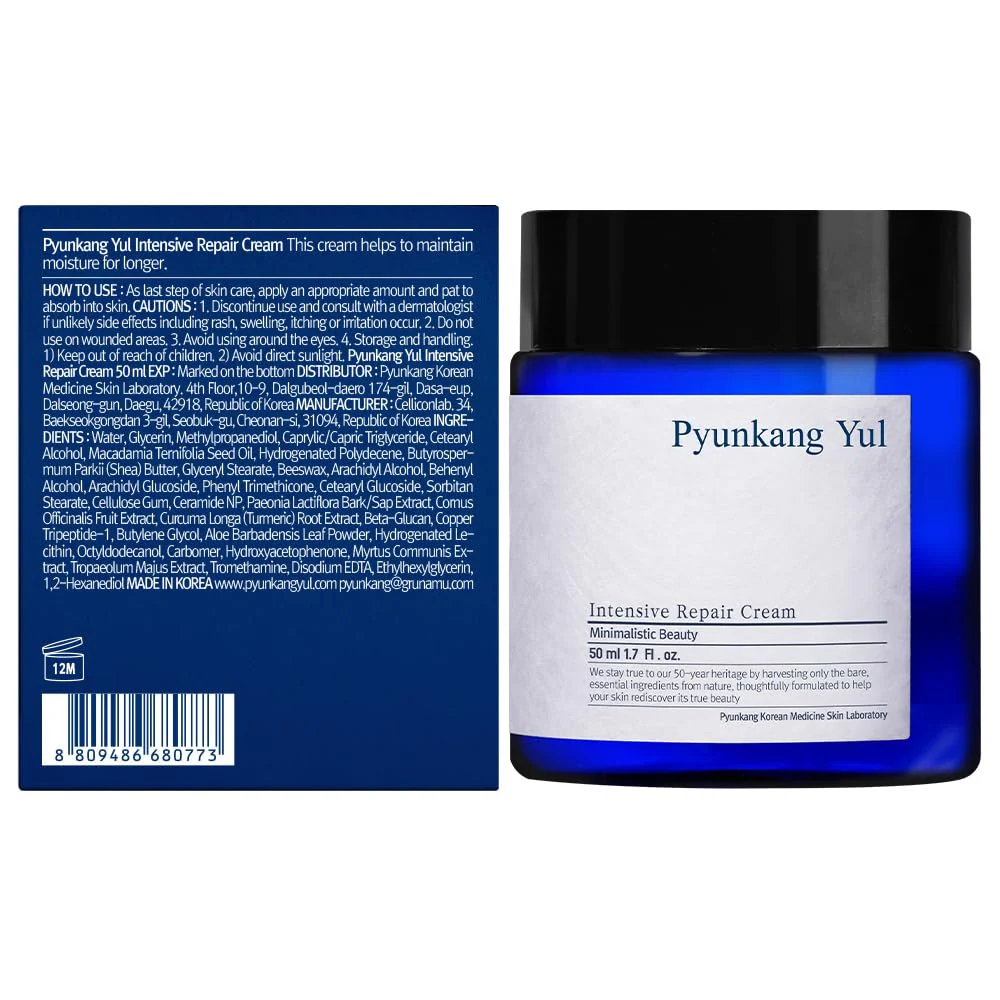 Pyunkang Yul PKY Intensive Repair Cream - Ceramide Moisturizer for Dry Skin with Shea Butter & Macadamia Oil, 1.7 Fl. Oz - Image 9