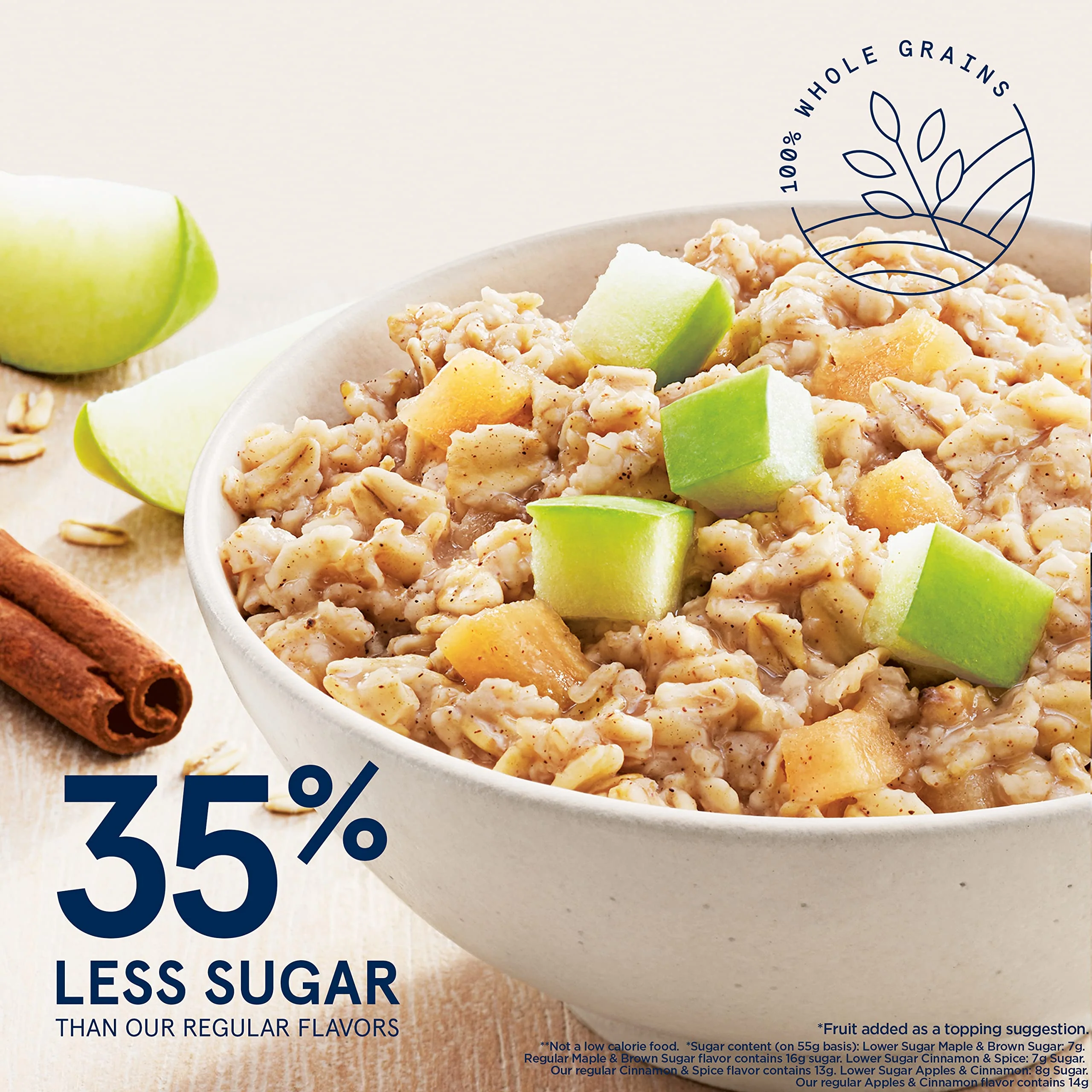 Quaker Instant Oatmeal Lower Sugar, 4 Flavor Variety Pack 44 Count (Pack of 1) - Image 4