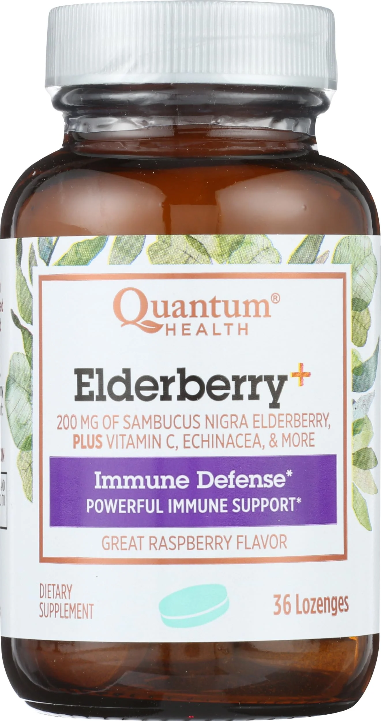QUANTUM HEALTH Raspberry Elderberry Lozenges, 36 CT