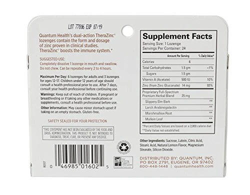Quantum Health TheraZinc Lemon Lozenges, Made with Zinc Gluconate for Immune Support, 24 Count - Image 3